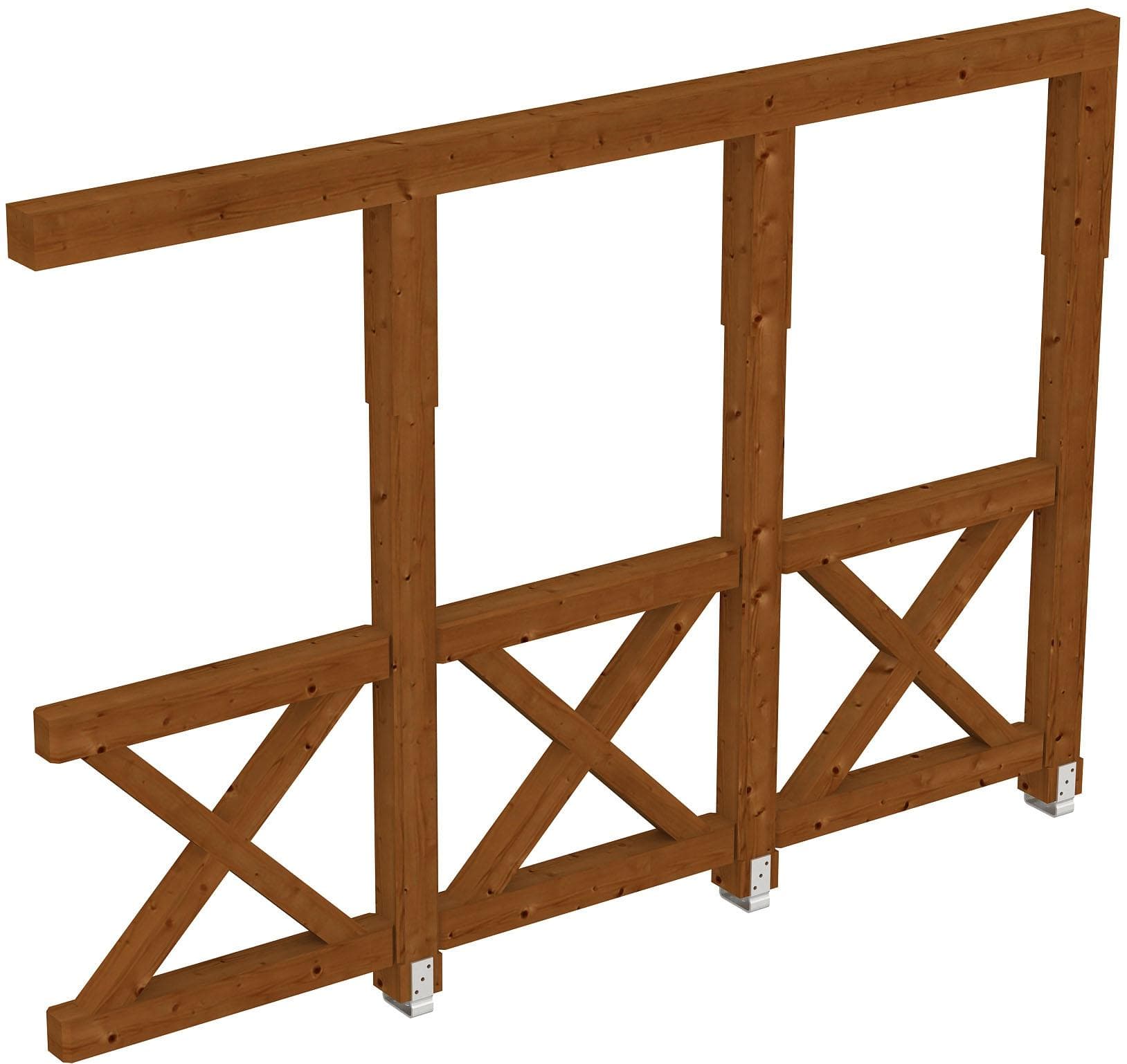 Carport-Seitenwand SKANHOLZ Andreaskreuz Braun Douglasie 305x210 cm