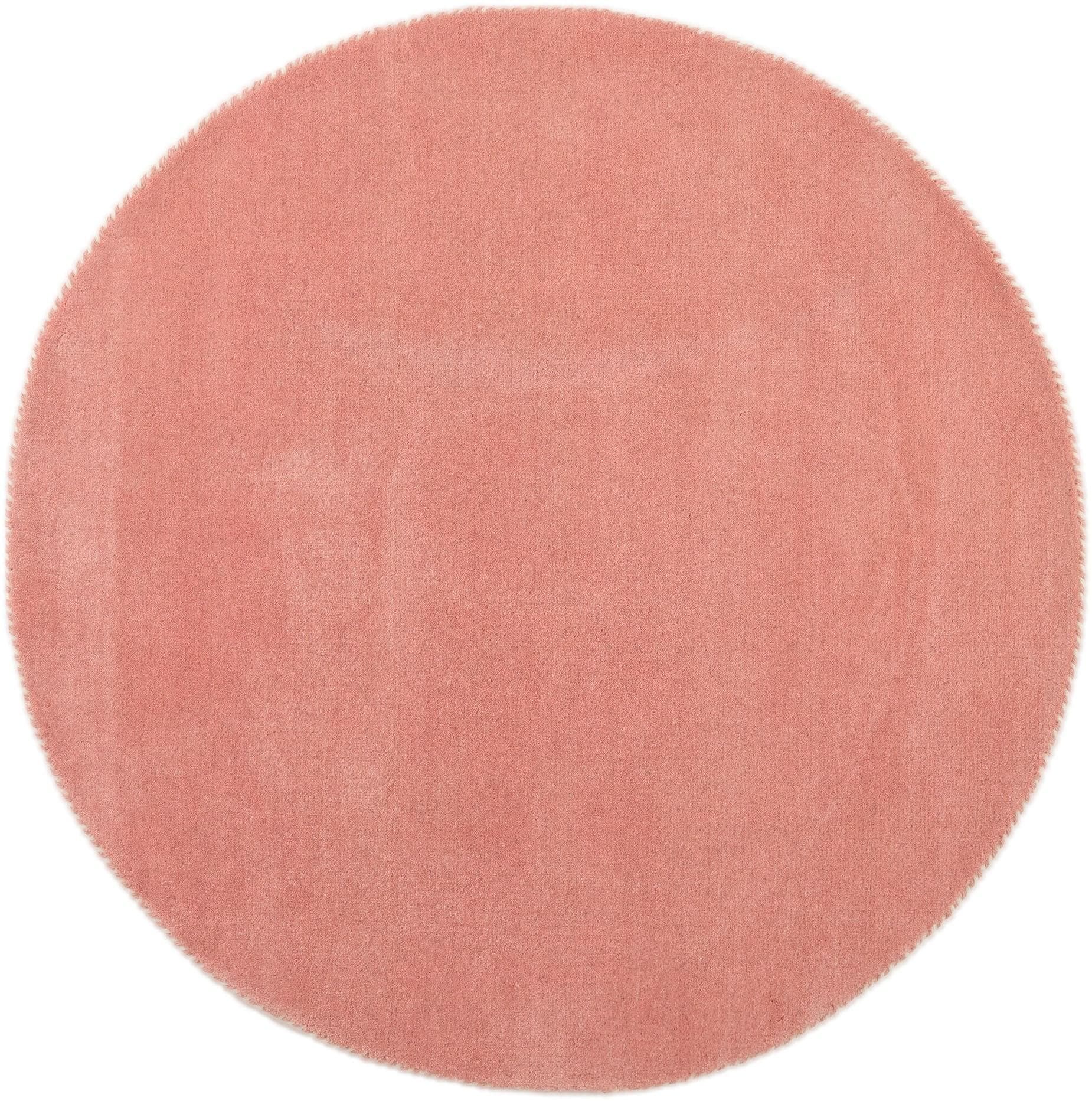 CARPETFINE Gabbeh Lola Uni Wollteppich Rosa Handgewebt