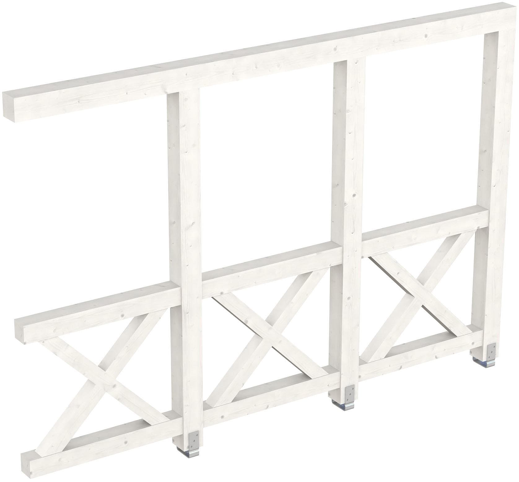 Carport-Seitenwand SKANHOLZ Andreaskreuz Weiß Holzwerkstoff