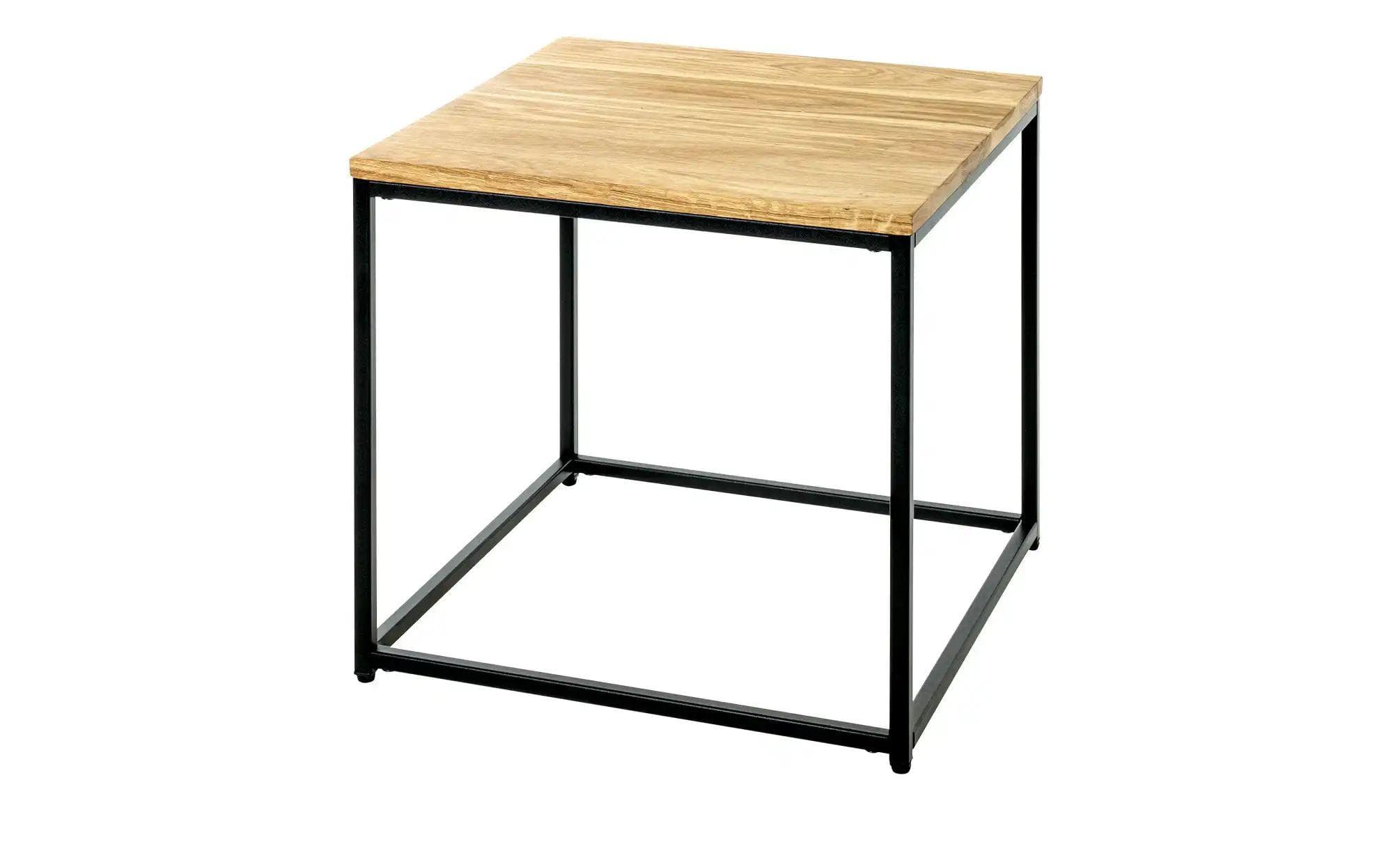 Schwarzer Beistelltisch aus Massivholz mit Eichenplatte