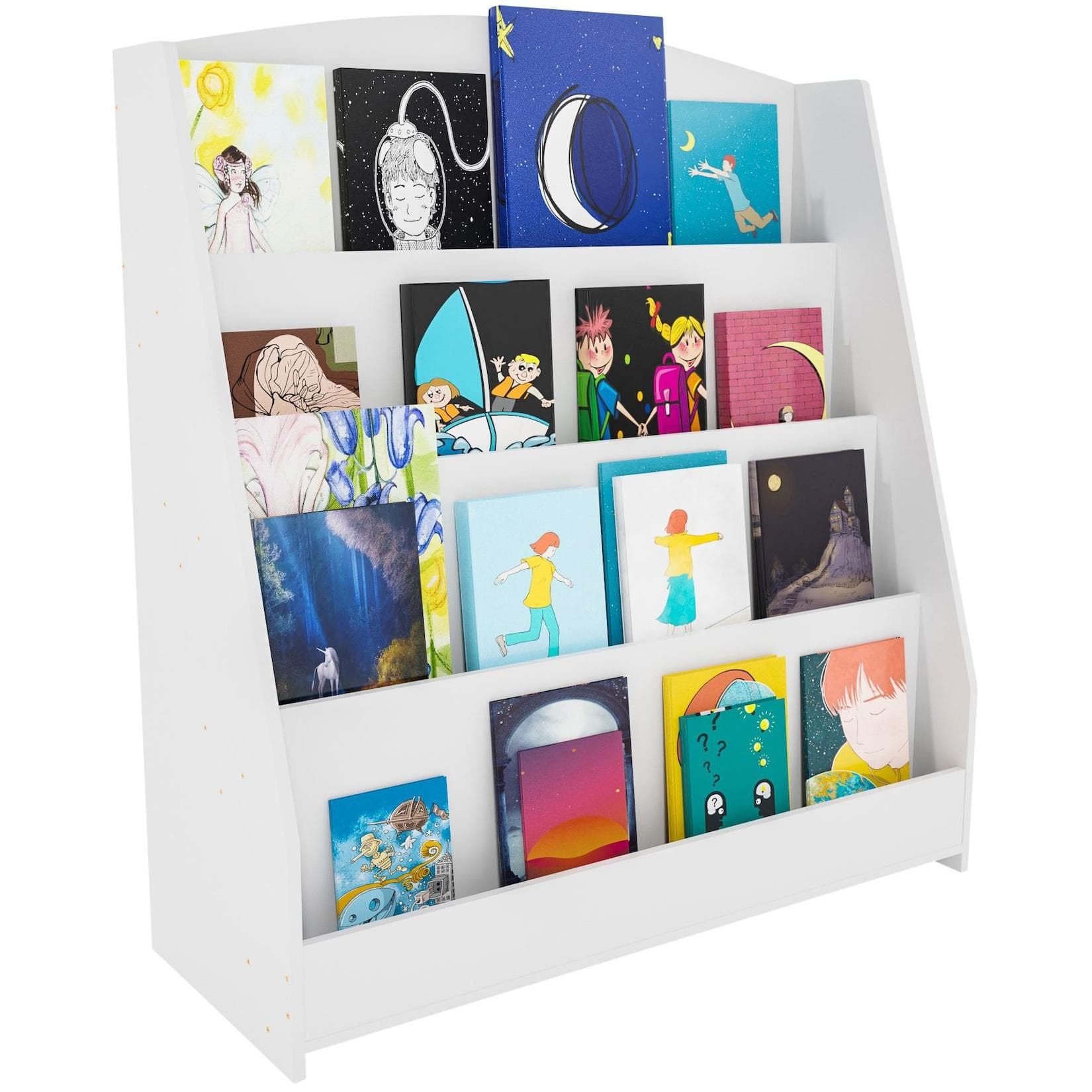 CLP Bücherregal Melfa Weiß 4 Fächer Kinderregal Organizer