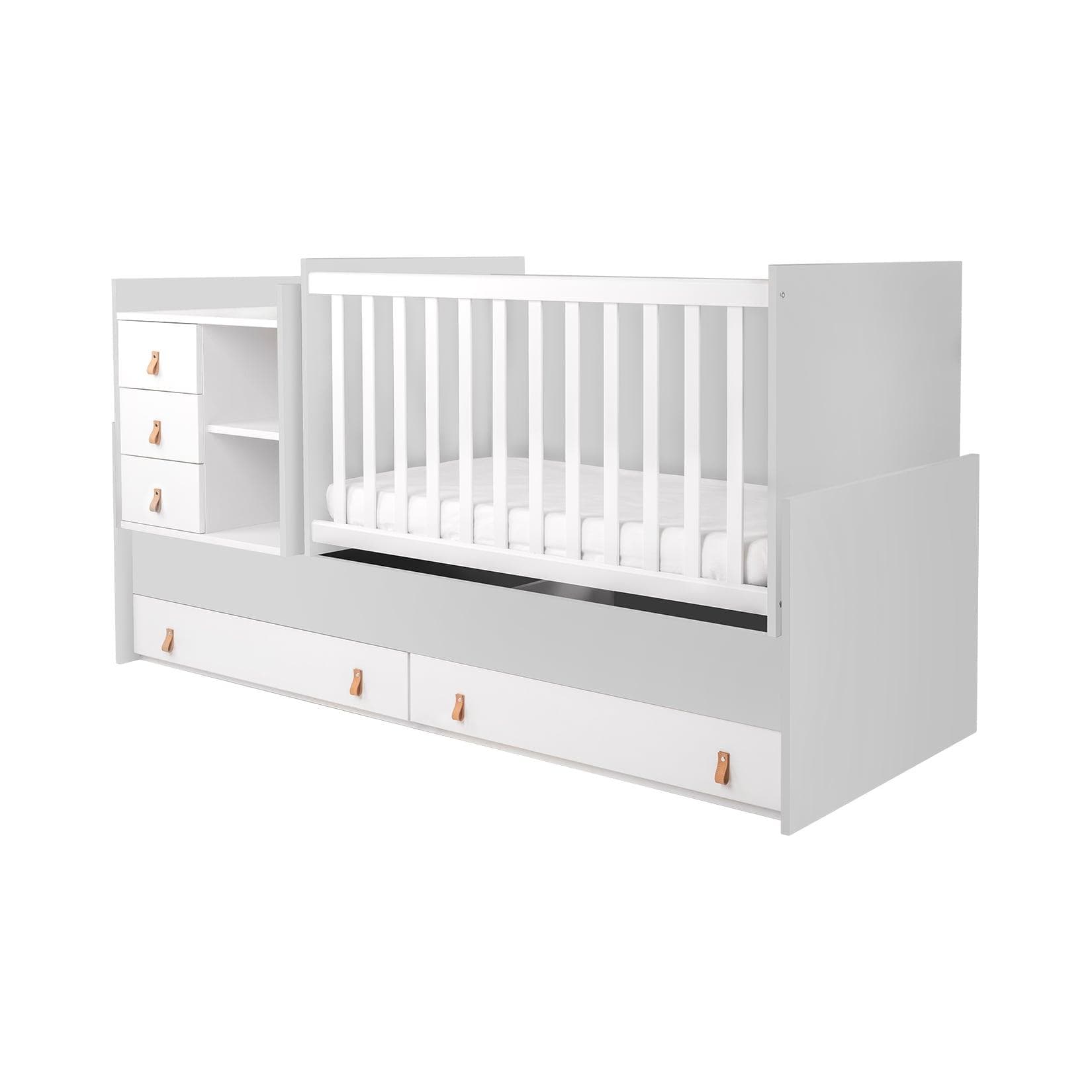 Kikkaboo Babybett Lorena 4 in 1 Grau mit Schaukelfunktion