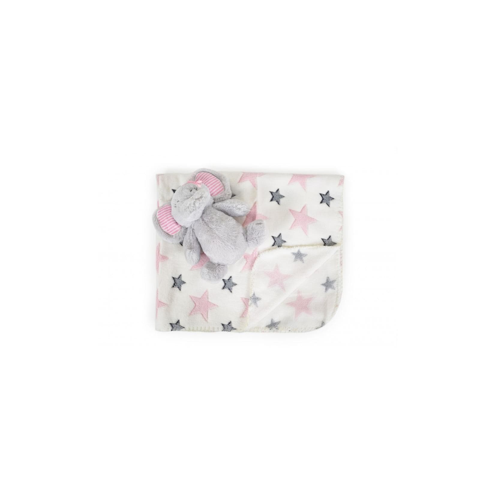Cangaroo Babydecke 90 x 75 cm mit Plüschtier kuschelige Babydecke Krabbeldecke rosa pink
