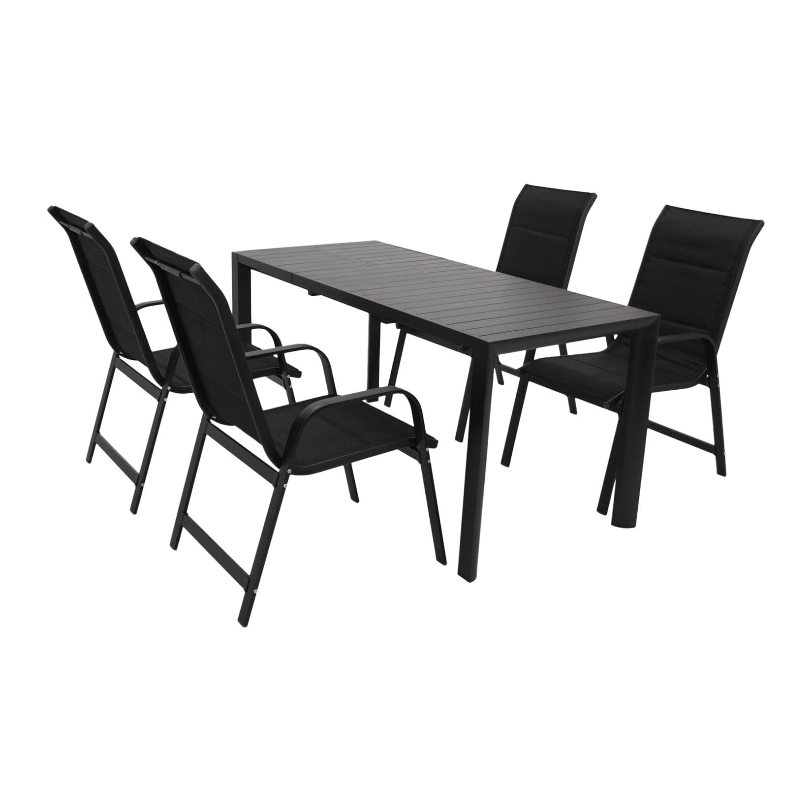DEGAMO Garnitur LAGOS 5-teilig Aluminium Anthrazit Schwarz