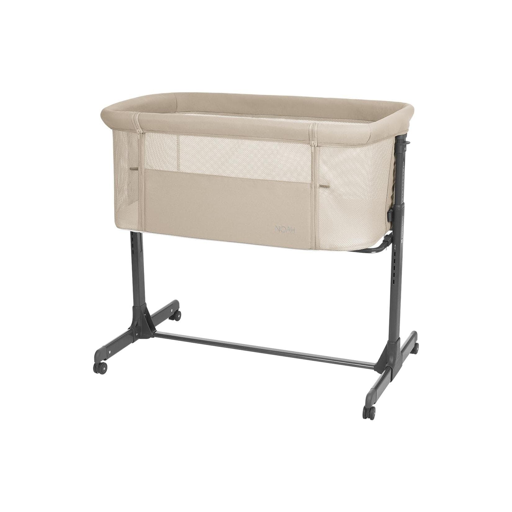Kikkaboo Beistellbett Noah Verstellbar mit Rädern Anti-Reflux Braun