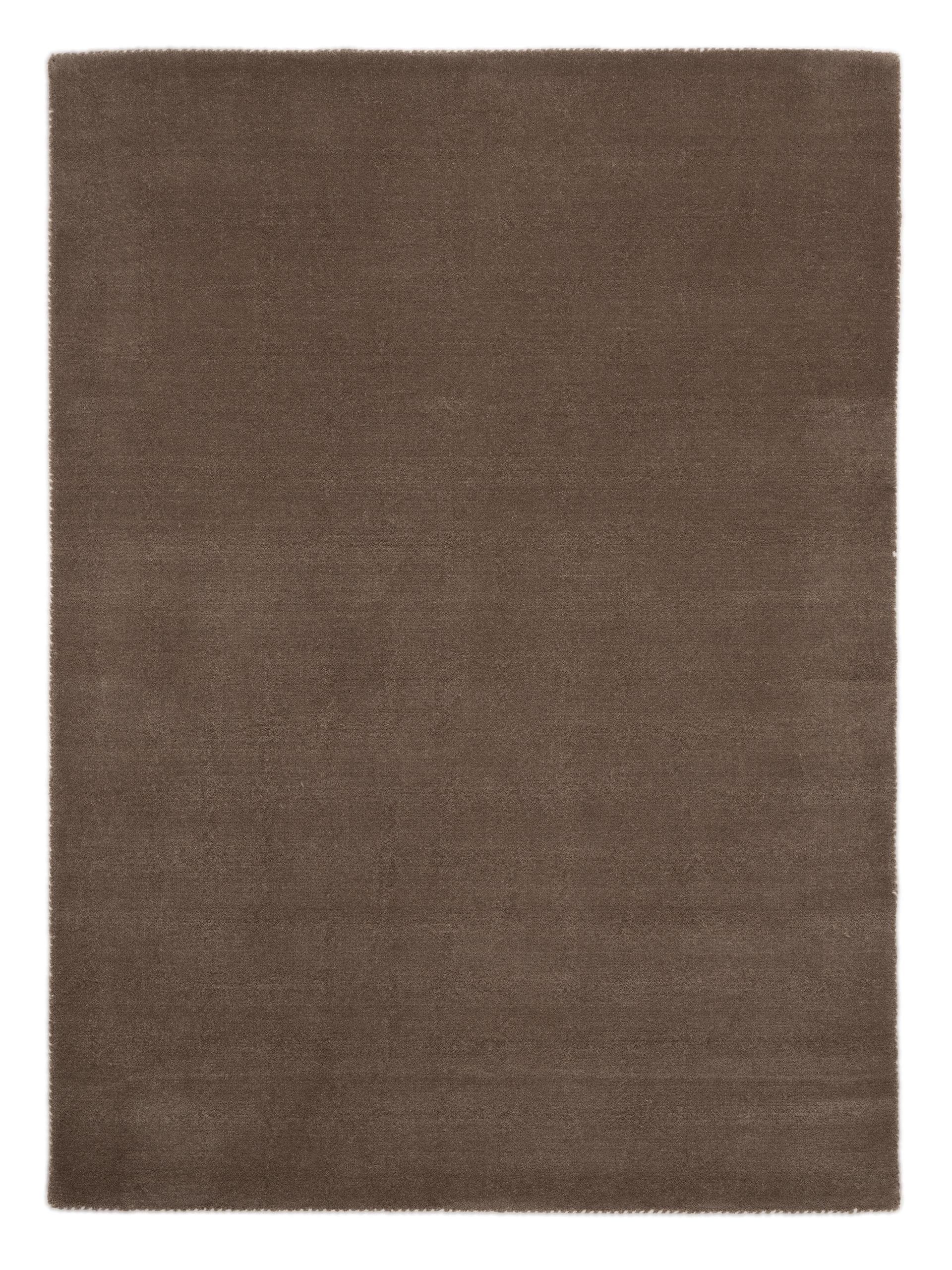 CARPETFINE Gabbeh Lola Uni Wollteppich Taupe Handgewebt