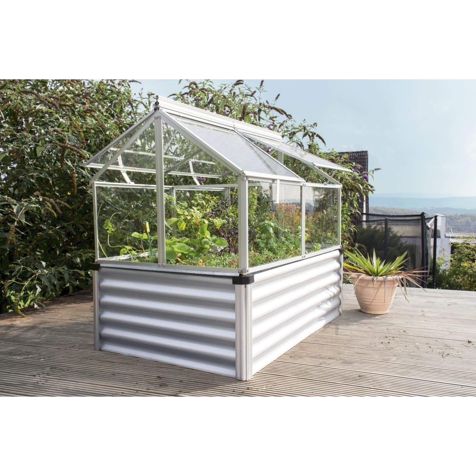 Vitavia Hochfrühbeet Gaia Jumbo ESG mit Dachfenstern