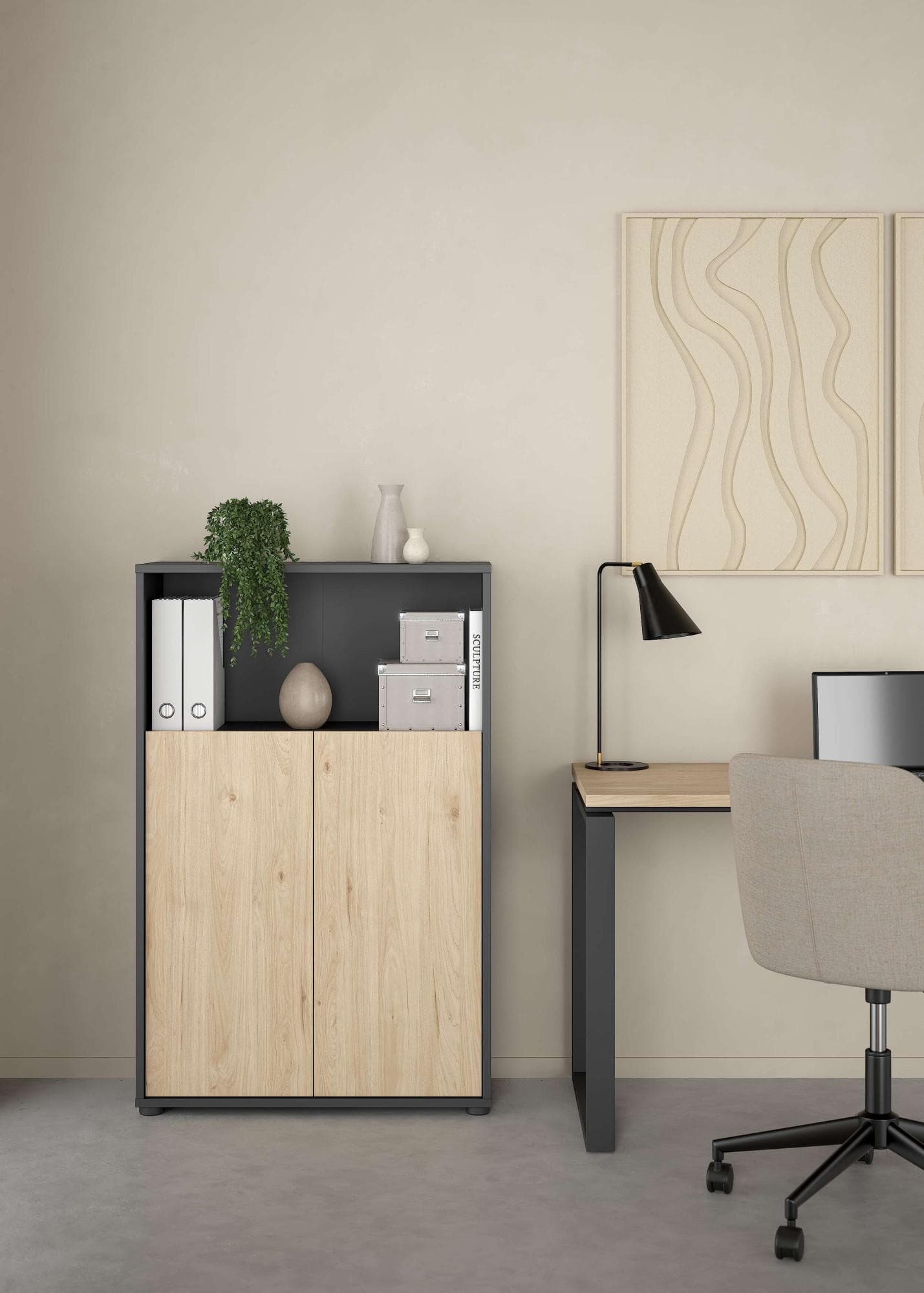 INOSIGN Sign Sideboard Grau Matt Grau Jackson Hickory