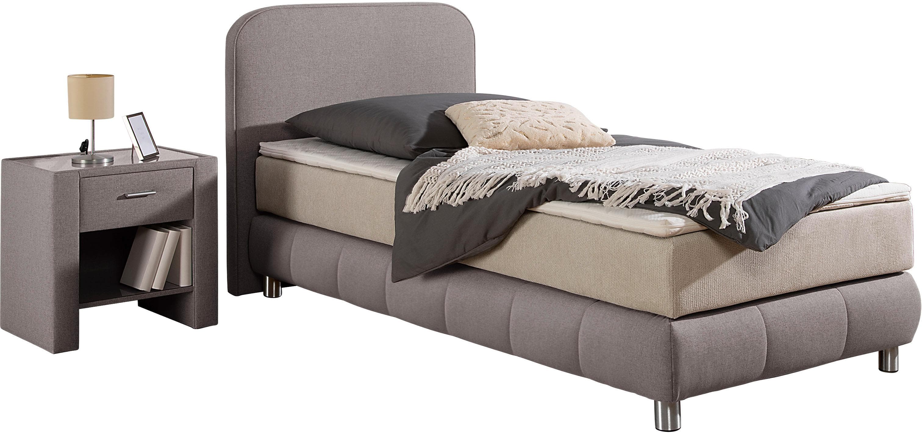 Home affaire Boxspringbett Cesson Beige inkl. Topper H4
