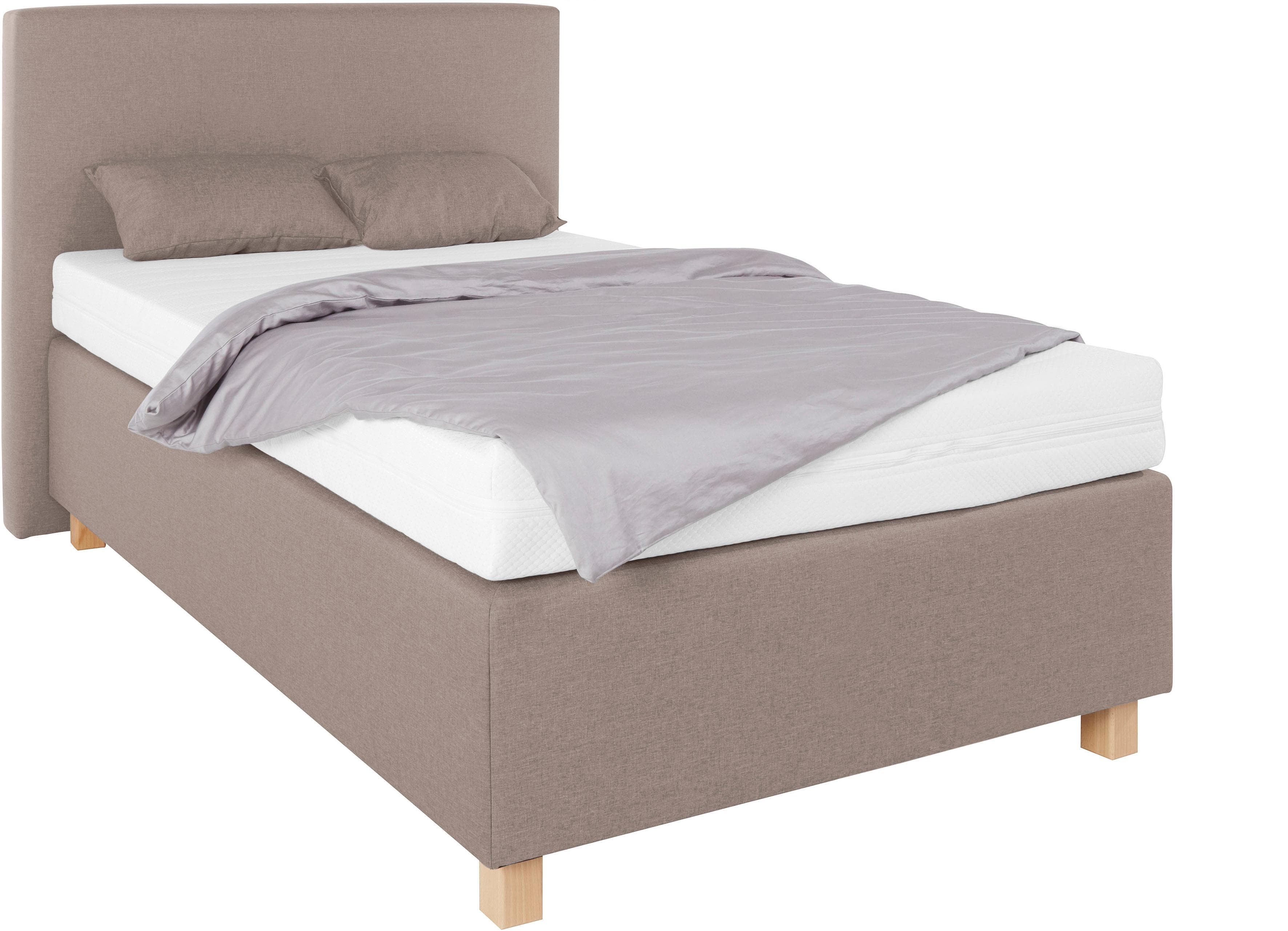 Westfalia Schlafkomfort Boxspringbett Beige mit Bonnell-Federkernmatratze