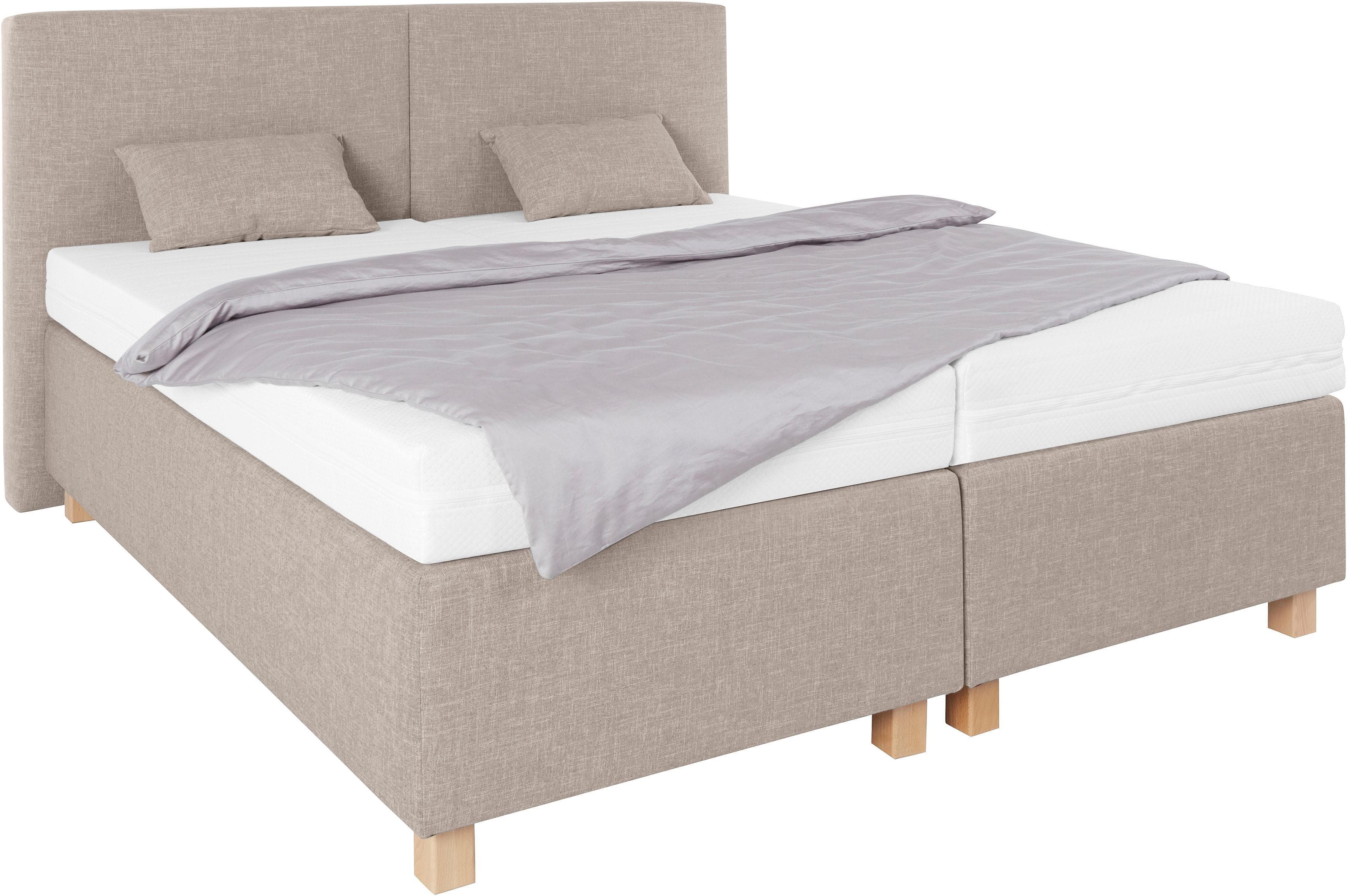 Westfalia Schlafkomfort Boxspringbett Modernes Design mit Zierkissen