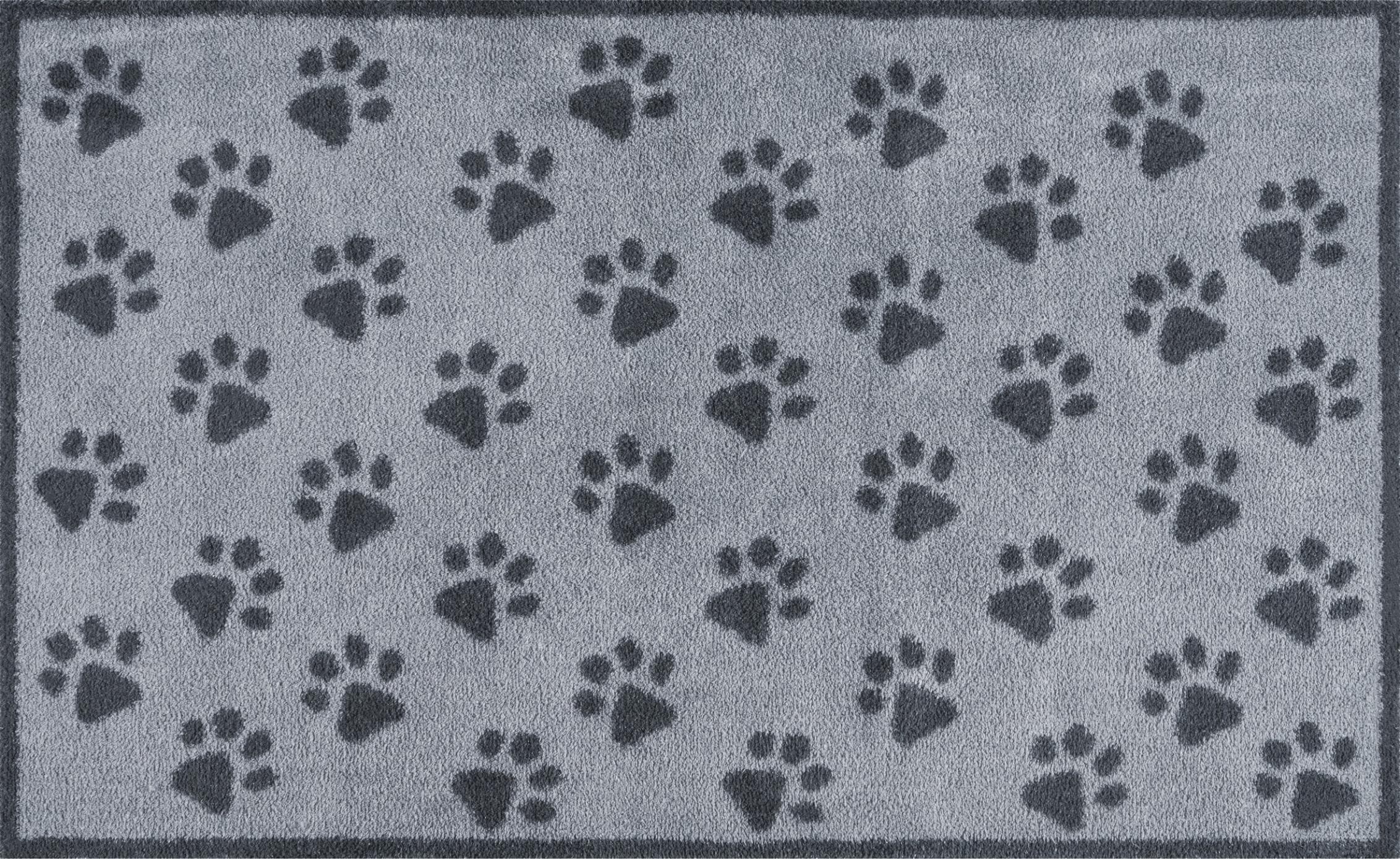 Turtle Mat Teppich Paws Grey: Absorbierend & Dekorativ für Eingangsbereich