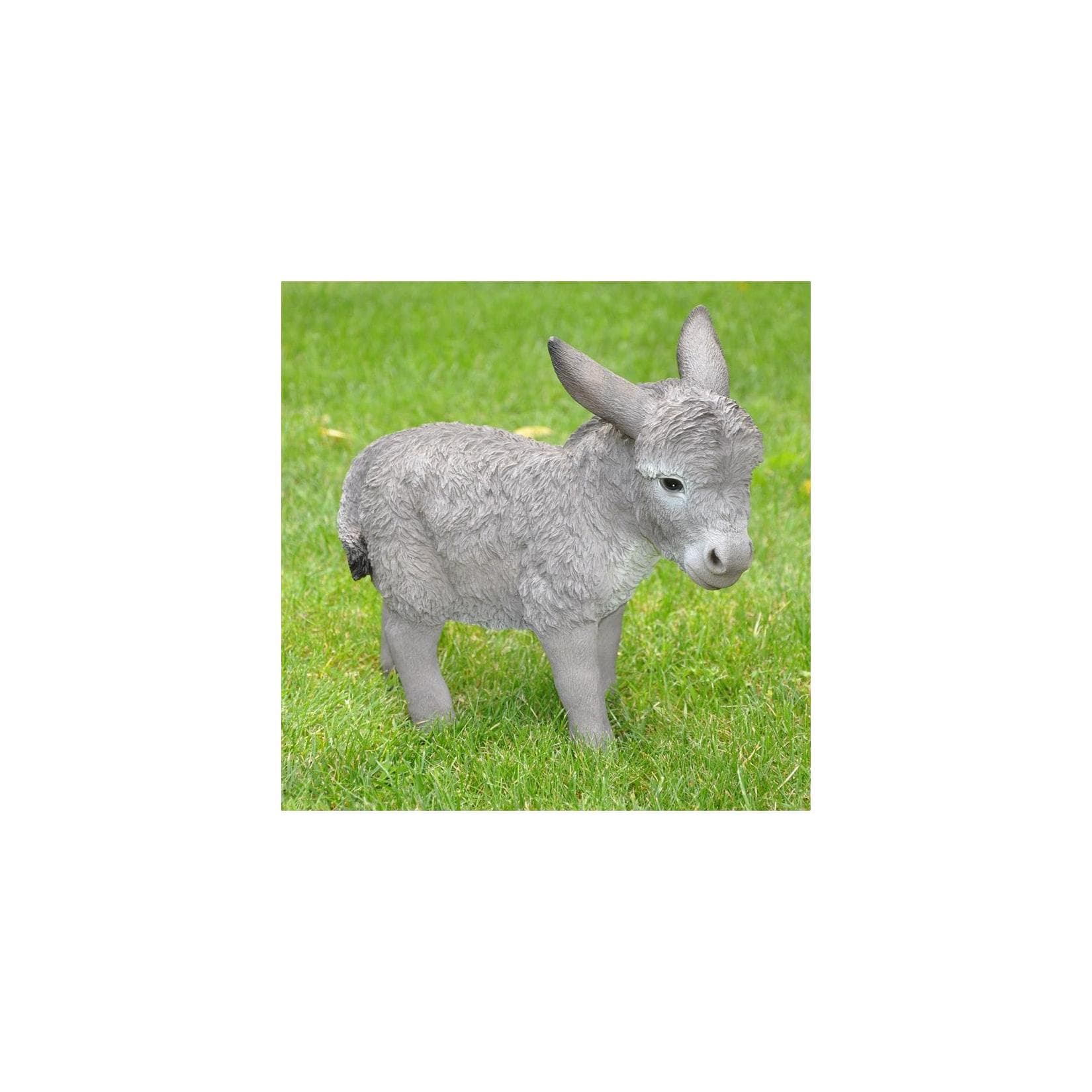dazikemo Gartenfigur Esel Fohlen Grau Kunststein