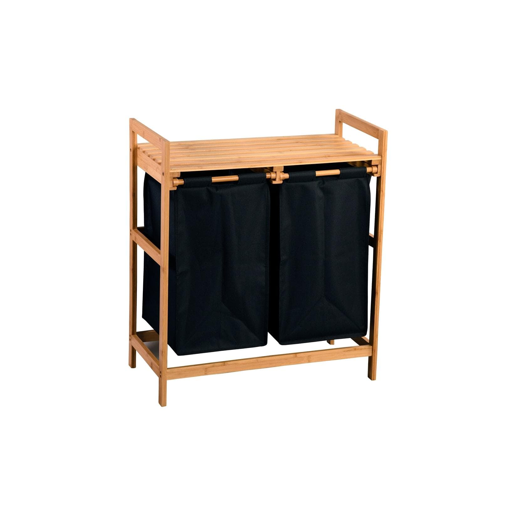 Kesper® Bambus Wäschesortierer mit 2 Taschen