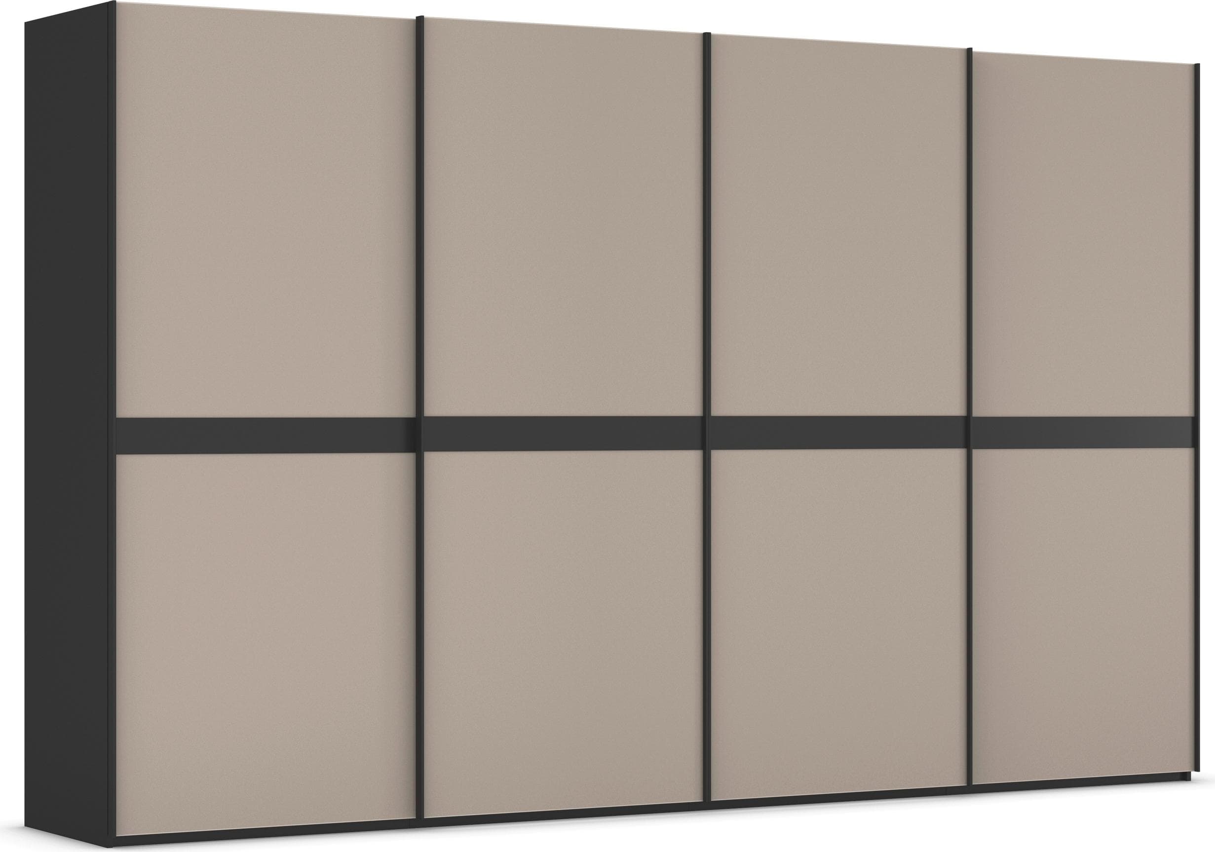 Rauch Schwebetürenschrank SCALE-LINE Schwarz Glasfront