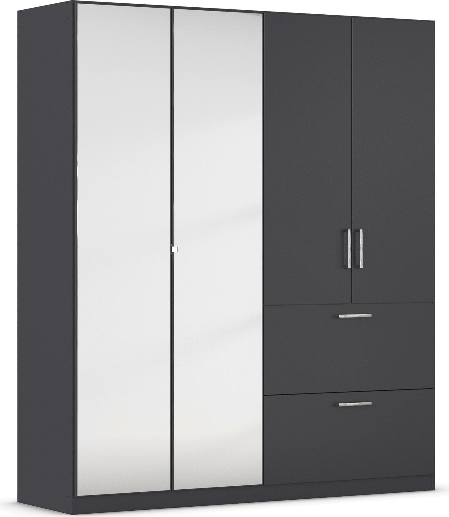 Rauch PADUA Drehtürenschrank Grau Metall Spiegeltüren