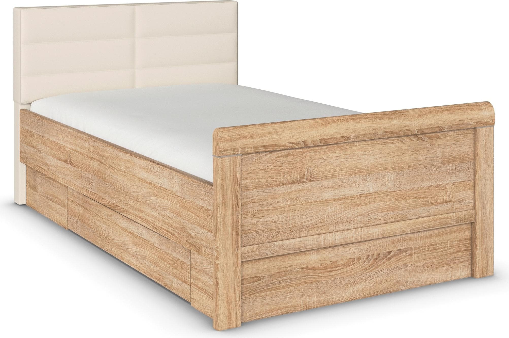 Rauch Evelyn Stauraumbett: Komfortables Einzelbett mit Polsterkopfteil und Schubladen