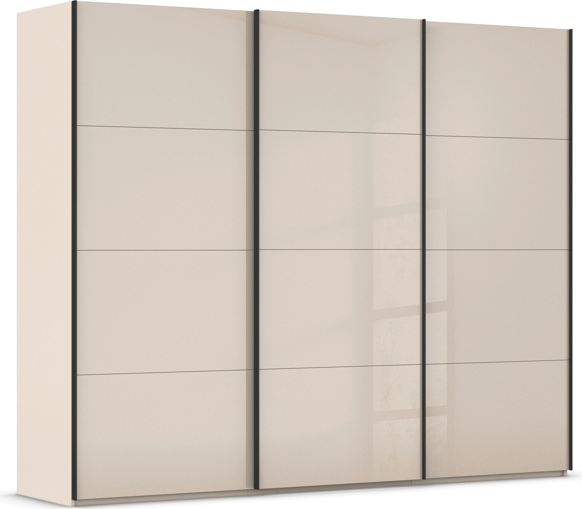 RAUCH Schwebetürenschrank SCALE-FYRA Beige Schwarz Glasfront