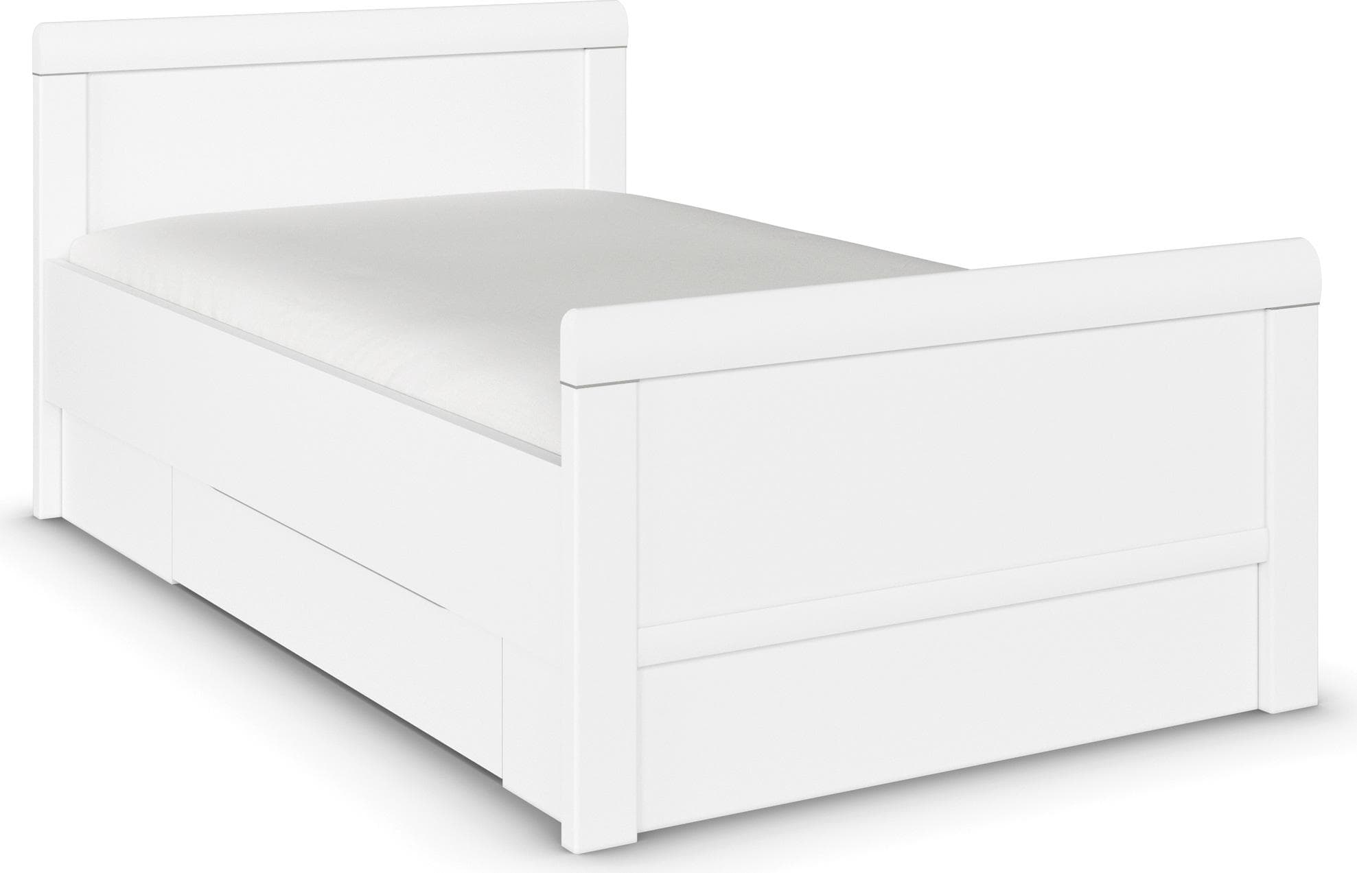 Evelyn Stauraumbett mit Komforthöhe und Holzkopfteil | MADE IN GERMANY