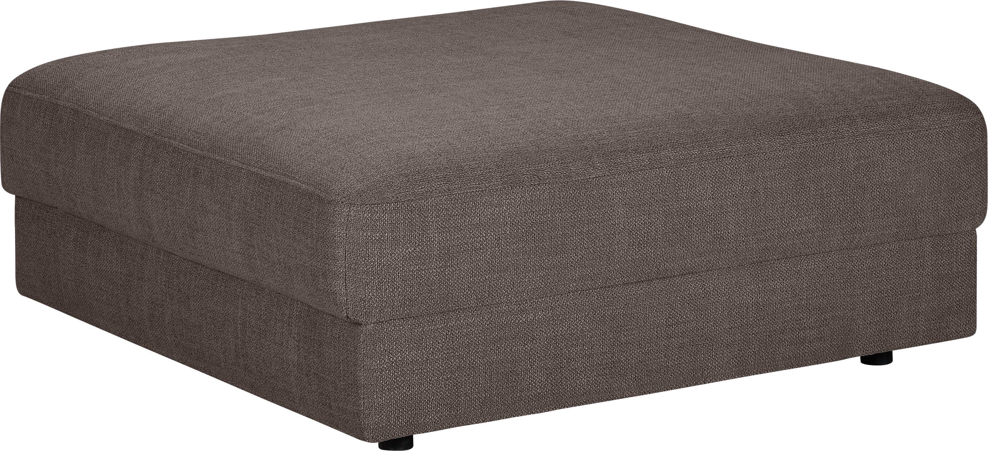 TRENDMANUFAKTUR Polsterhocker Bourbon Braun, FSC®-zertifiztes Holz