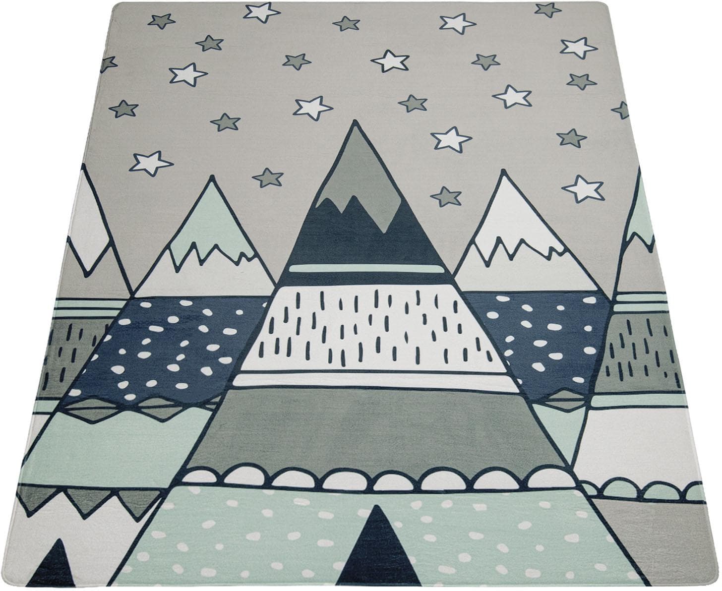 Paco Home Kinderteppich Chicos 553: Flachgewebe mit Berge & Sterne Motiv fürs Kinderzimmer