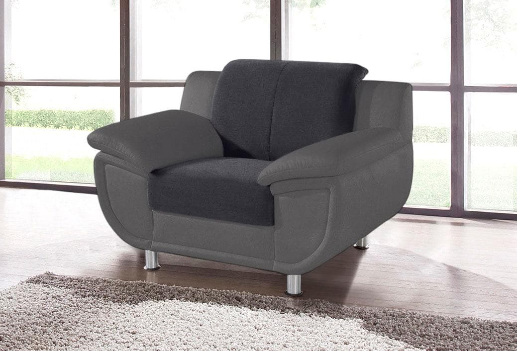 Trendmanufaktur Loungesessel Rondo 3 Grau mit Federkern