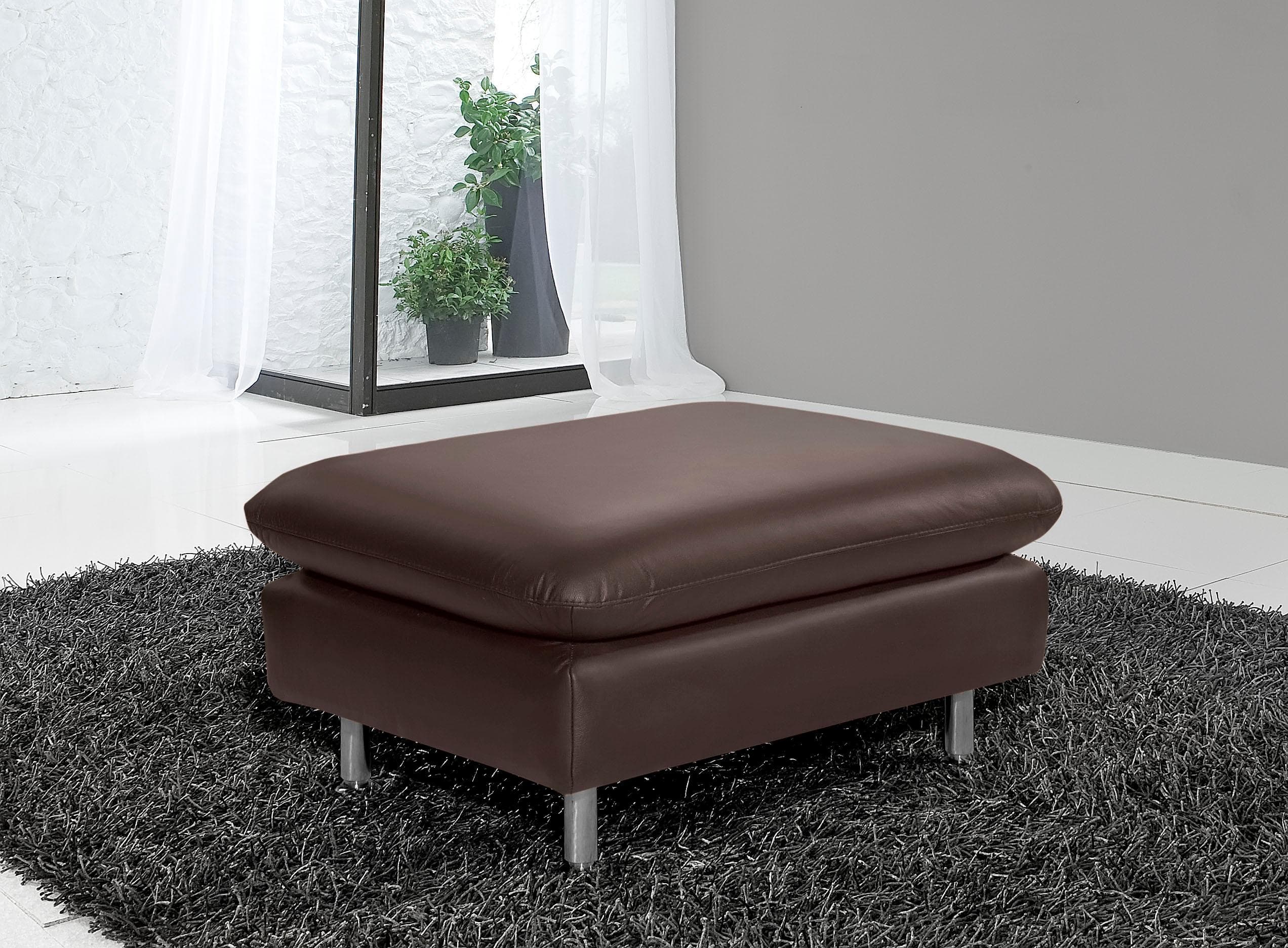 Places of Style Hocker Redding Braun Echtes Leder