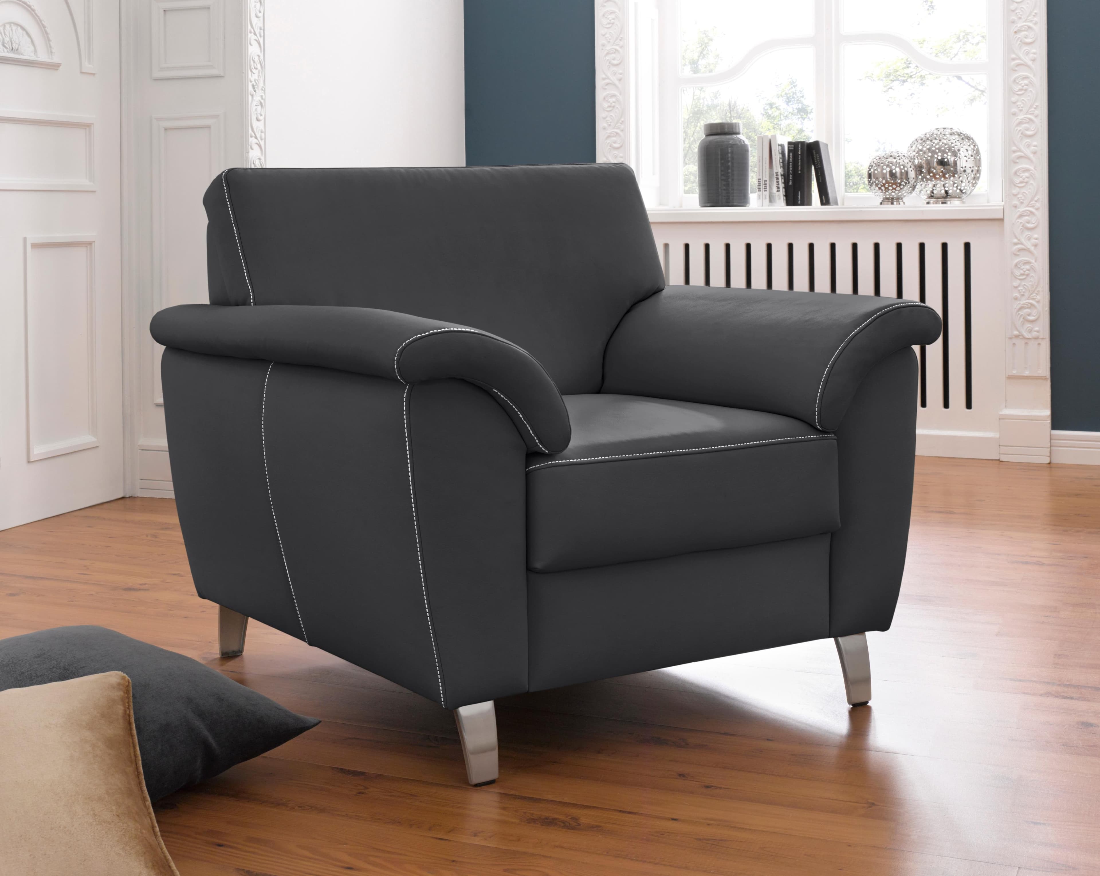 Sessel SIT & MORE Texel Schwarz Kunstleder Modern