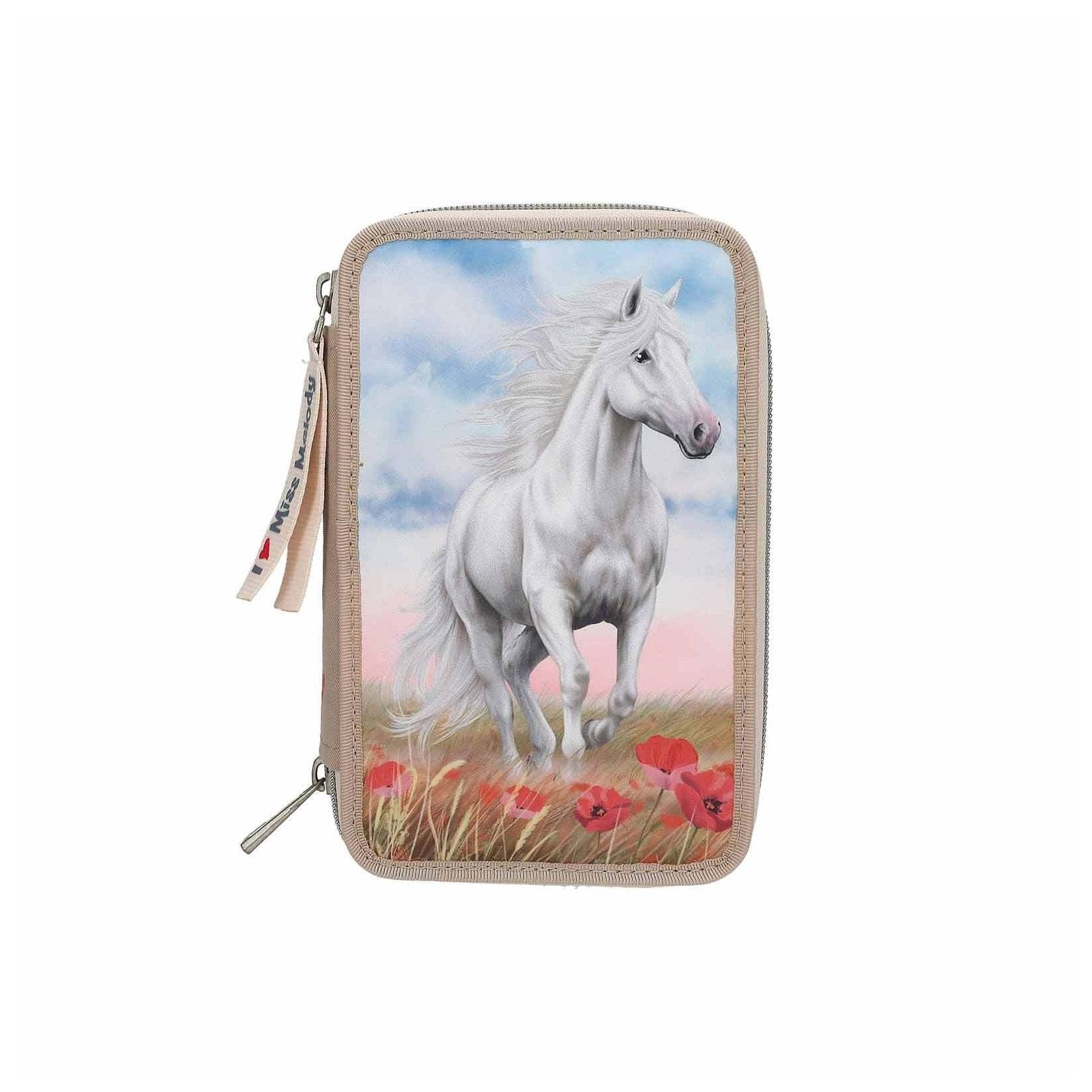 Depesche 3-Fach Federtasche Miss Melody Poppy Sand Beige