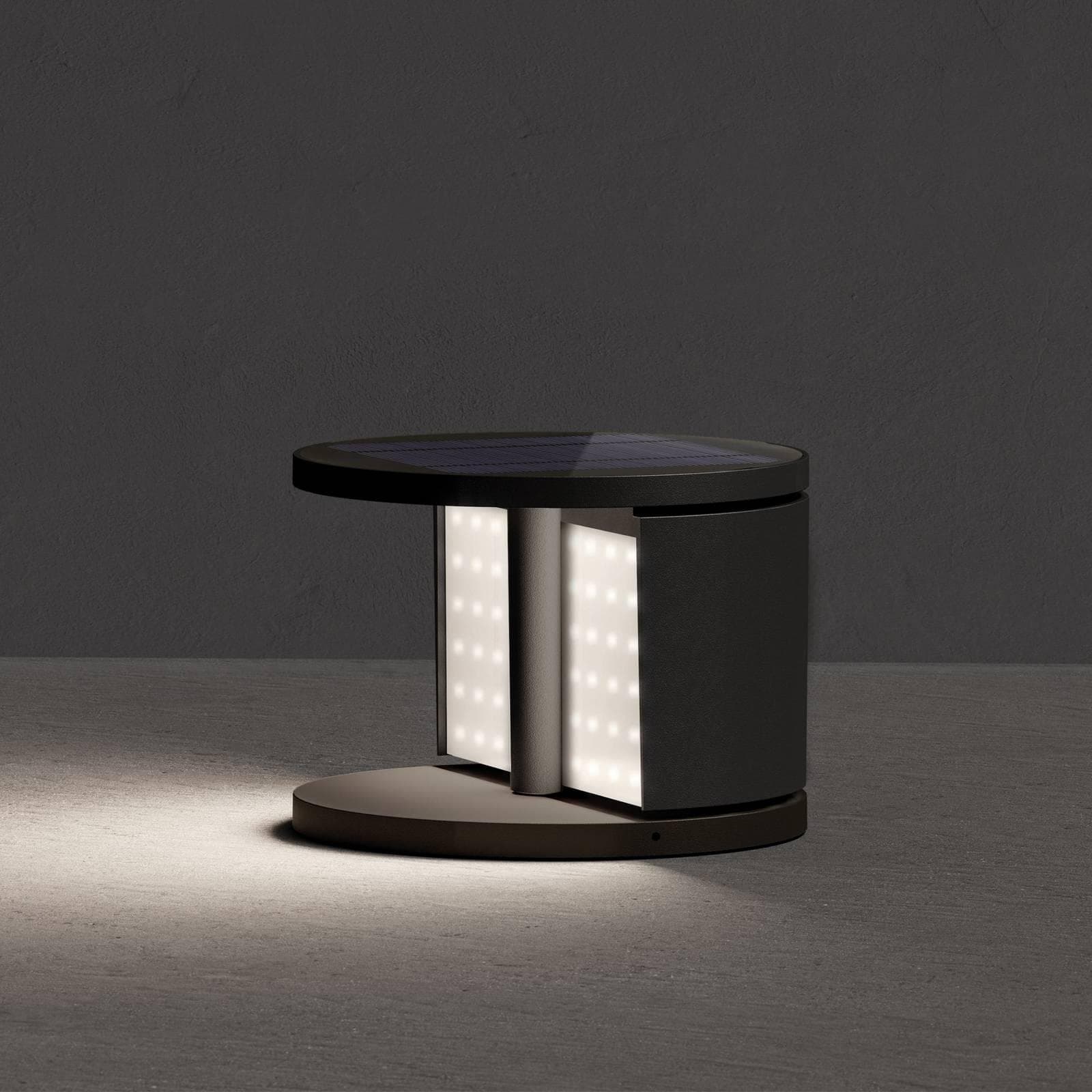 KLEWE LED-Solar-Gartenleuchte SWING Anthrazit Ø 20 cm IP65