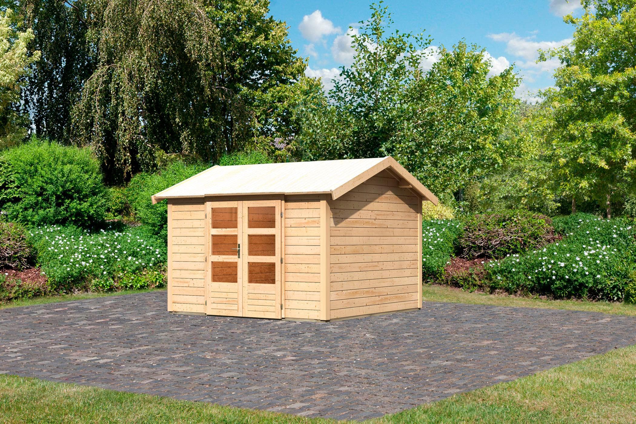 Gartenhaus KARIBU "Traufberg 7" Holzwerkstoff naturbelassen