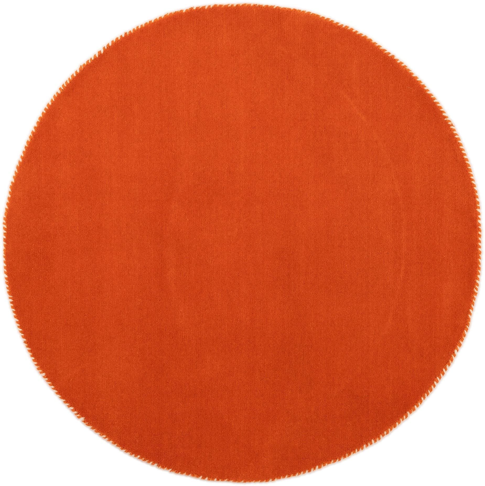 CARPETFINE Gabbeh Lola Uni Wollteppich Orange Handgewebt