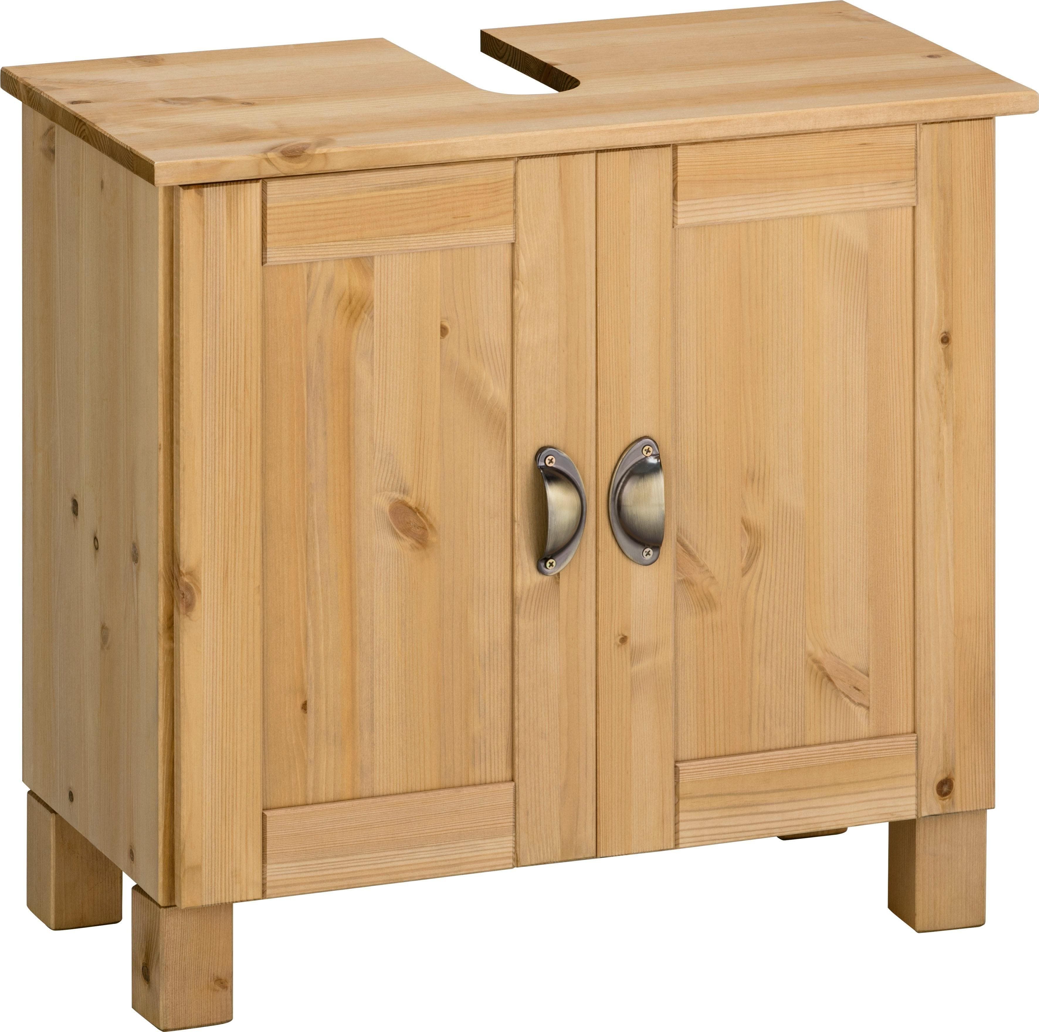 HOME AFFAIRE Oslo Waschbeckenunterschrank Beige Natur Beizt Gewachst