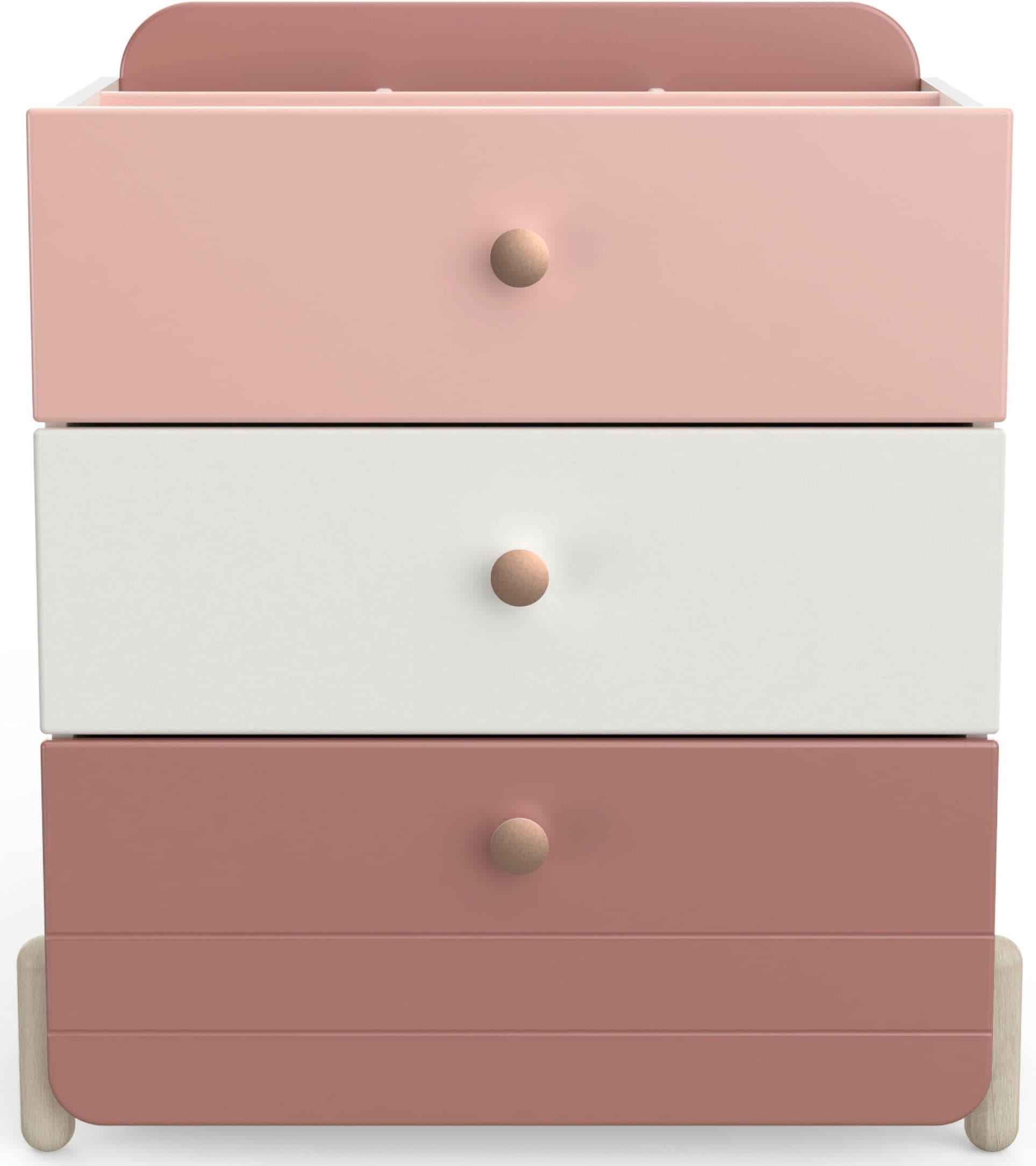 DEMEYERE GROUP Jade Kombikommode Rosa/Weiß mit 3 Schubladen