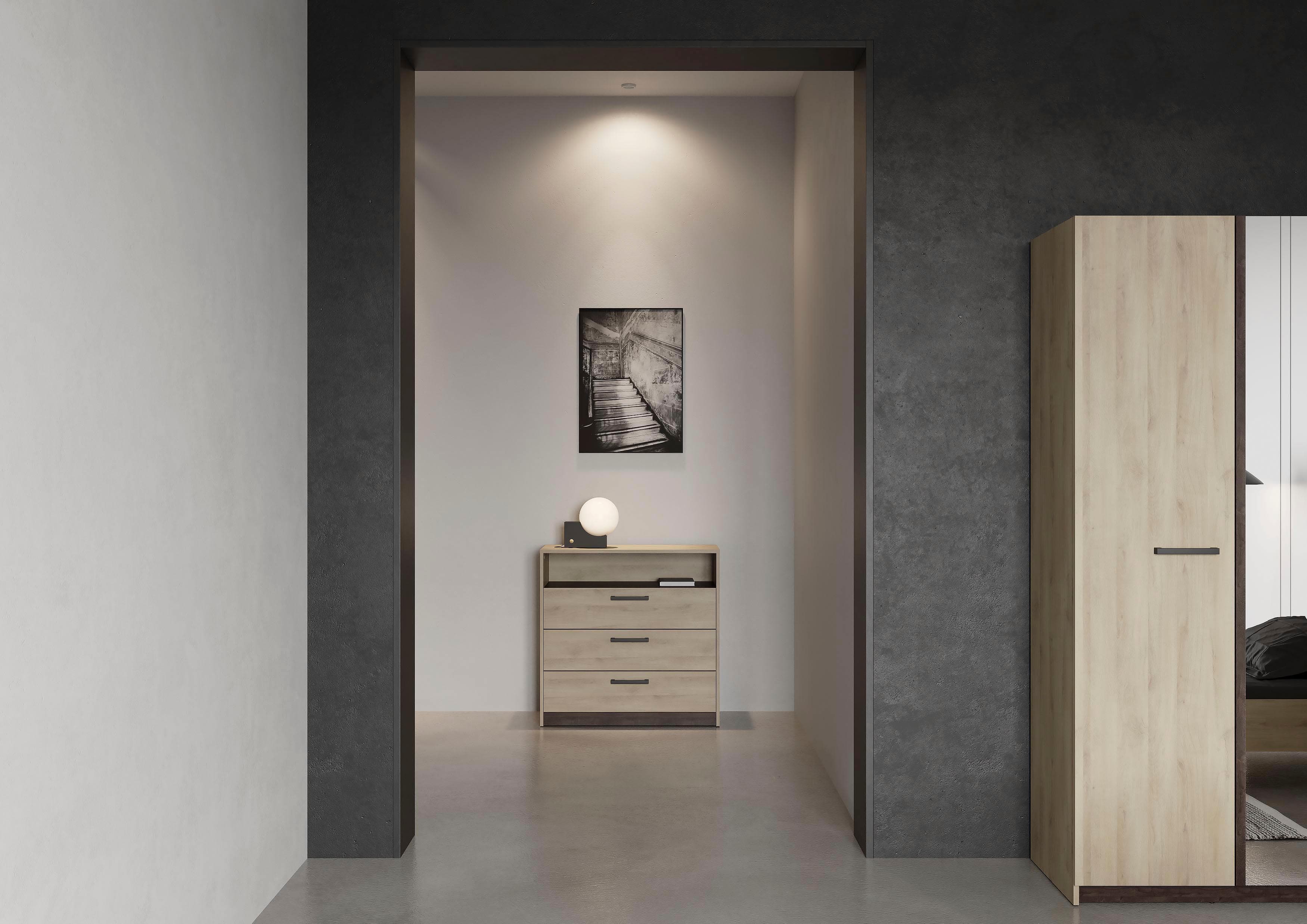 Kombikommode DEMEYERE GROUP Watson Braun Holzwerkstoff 3 Schubladen