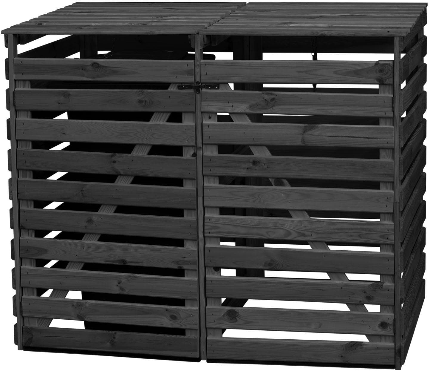 Promadino Mülltonnenbox Vario V Anthrazit Holz Imprägniert