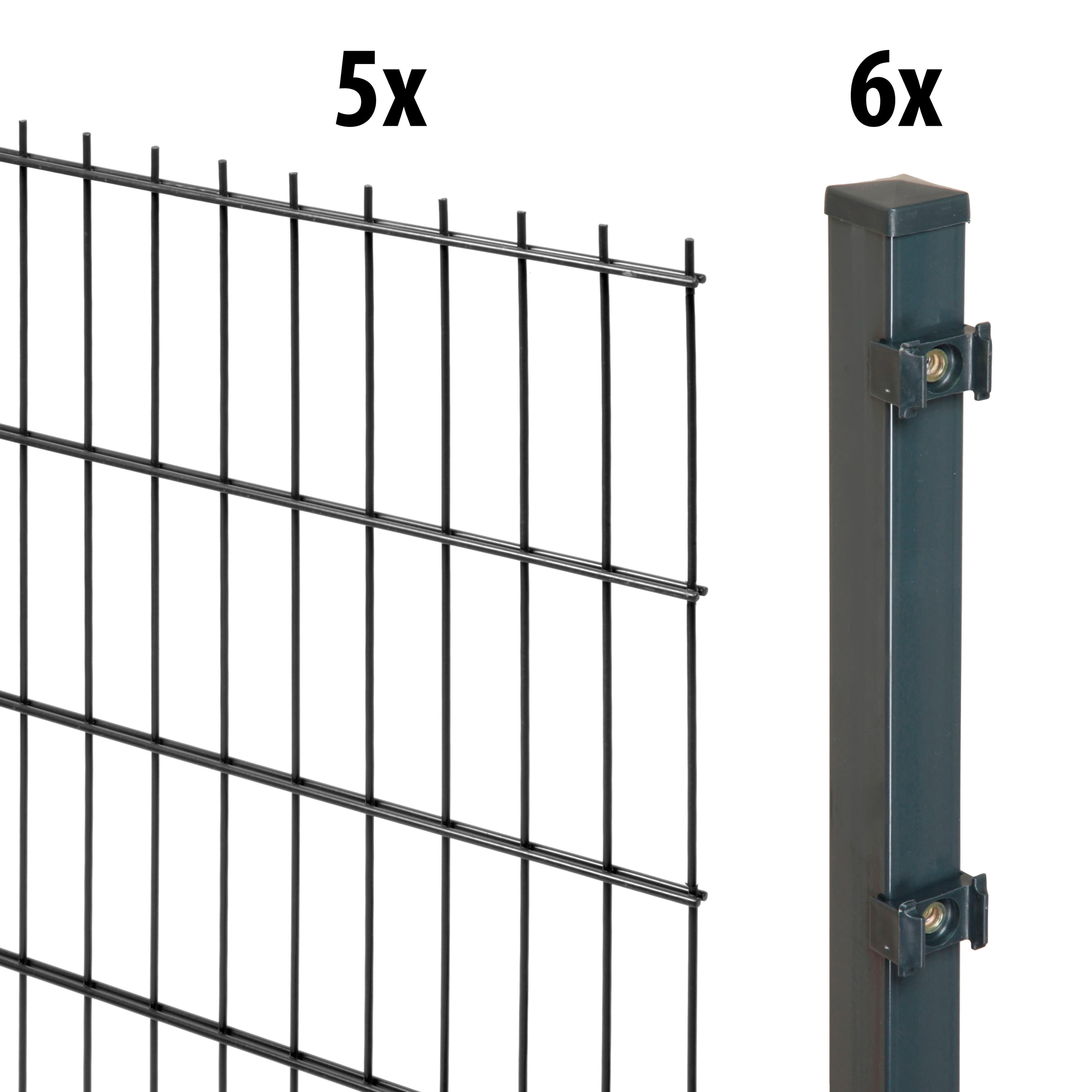 GARDEN 'N' MORE Doppelstabmattenzaun Standard Anthrazit 10 m