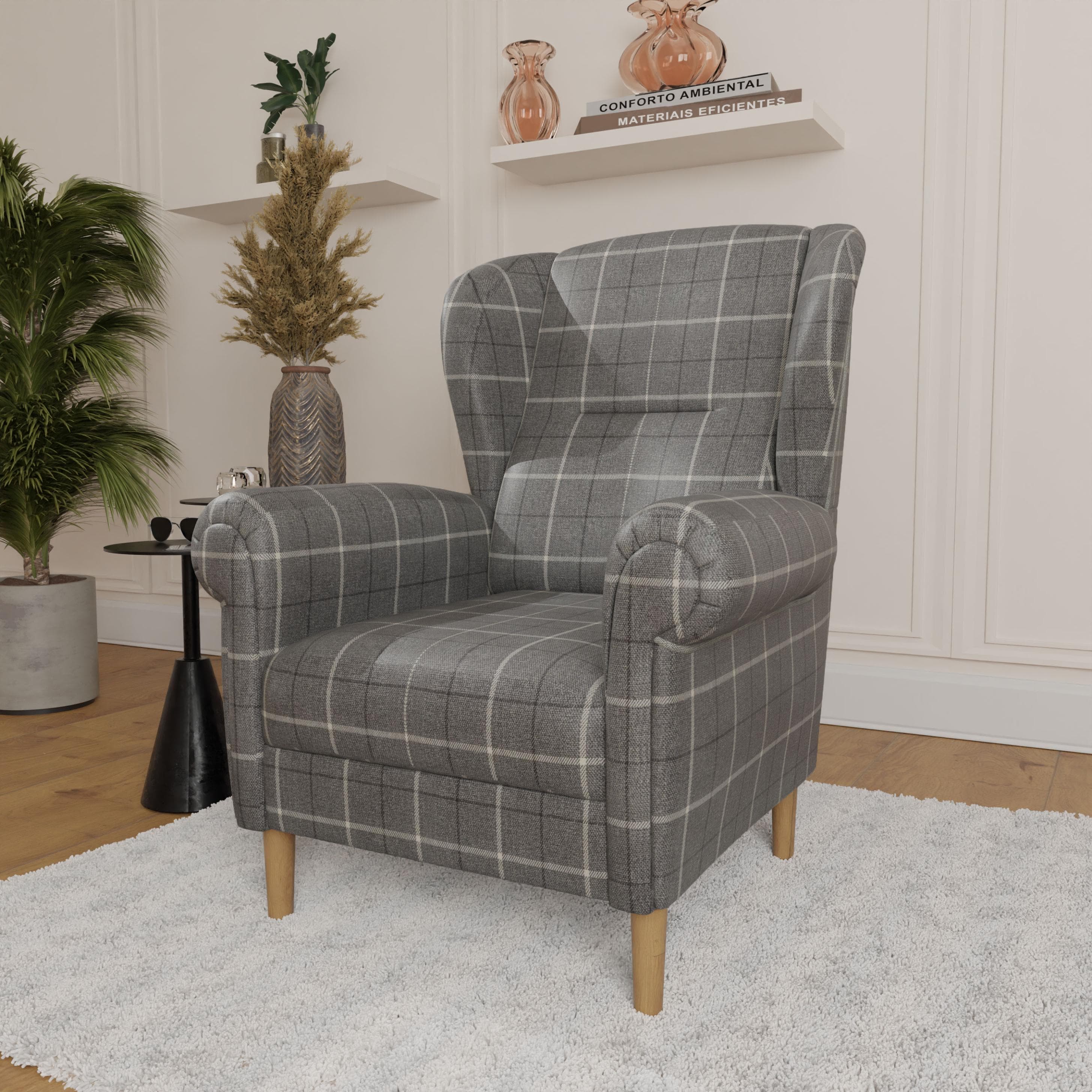 Home Affaire Ohrensessel OSTIANO Grau Polyester Komfortschaum