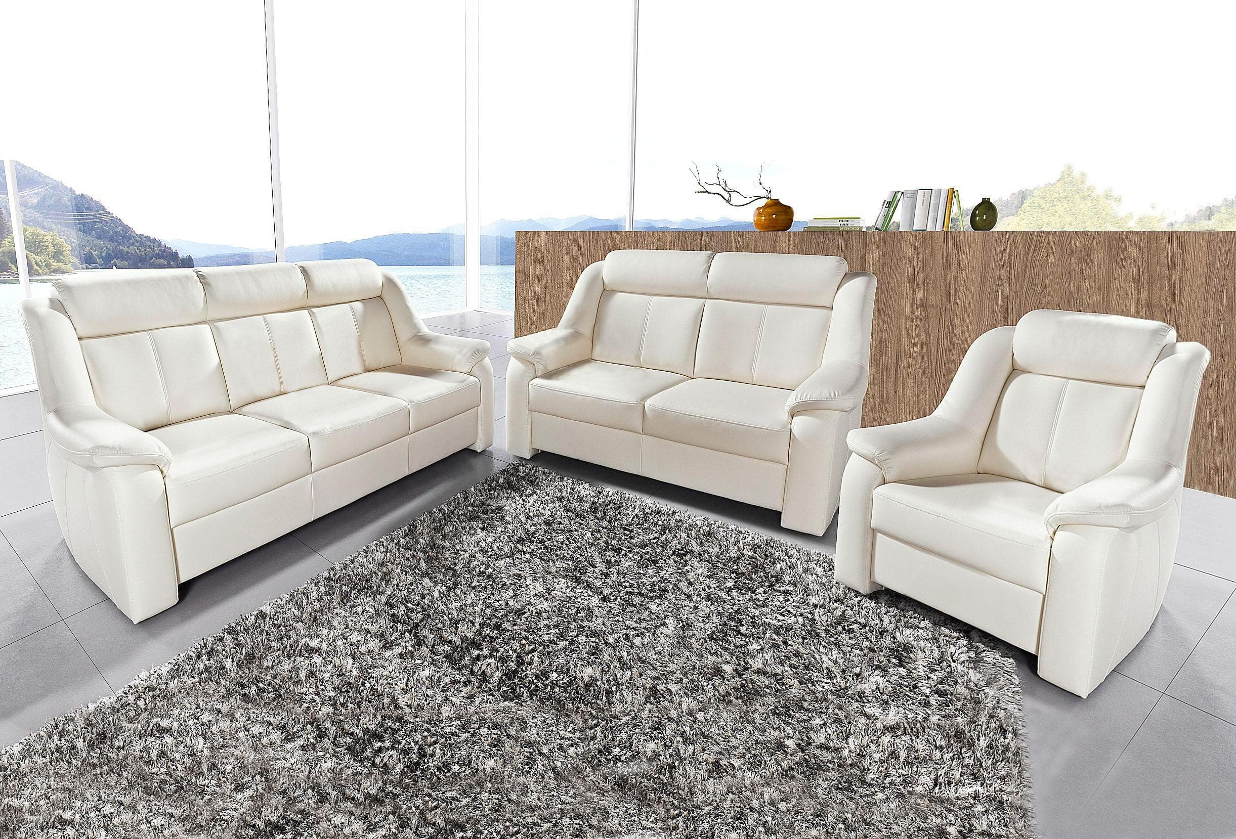 Polstergarnitur Set: 3-Sitzer, 2-Sitzer & Sessel