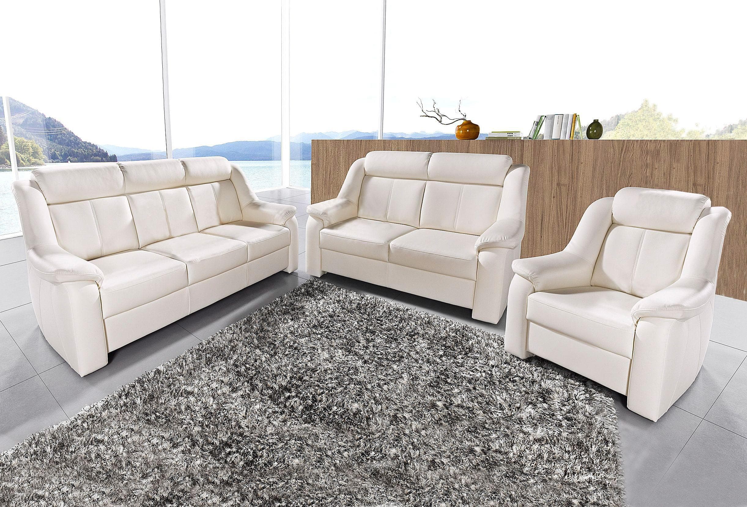 Polstergarnitur Set: 3-Sitzer, 2-Sitzer & Sessel