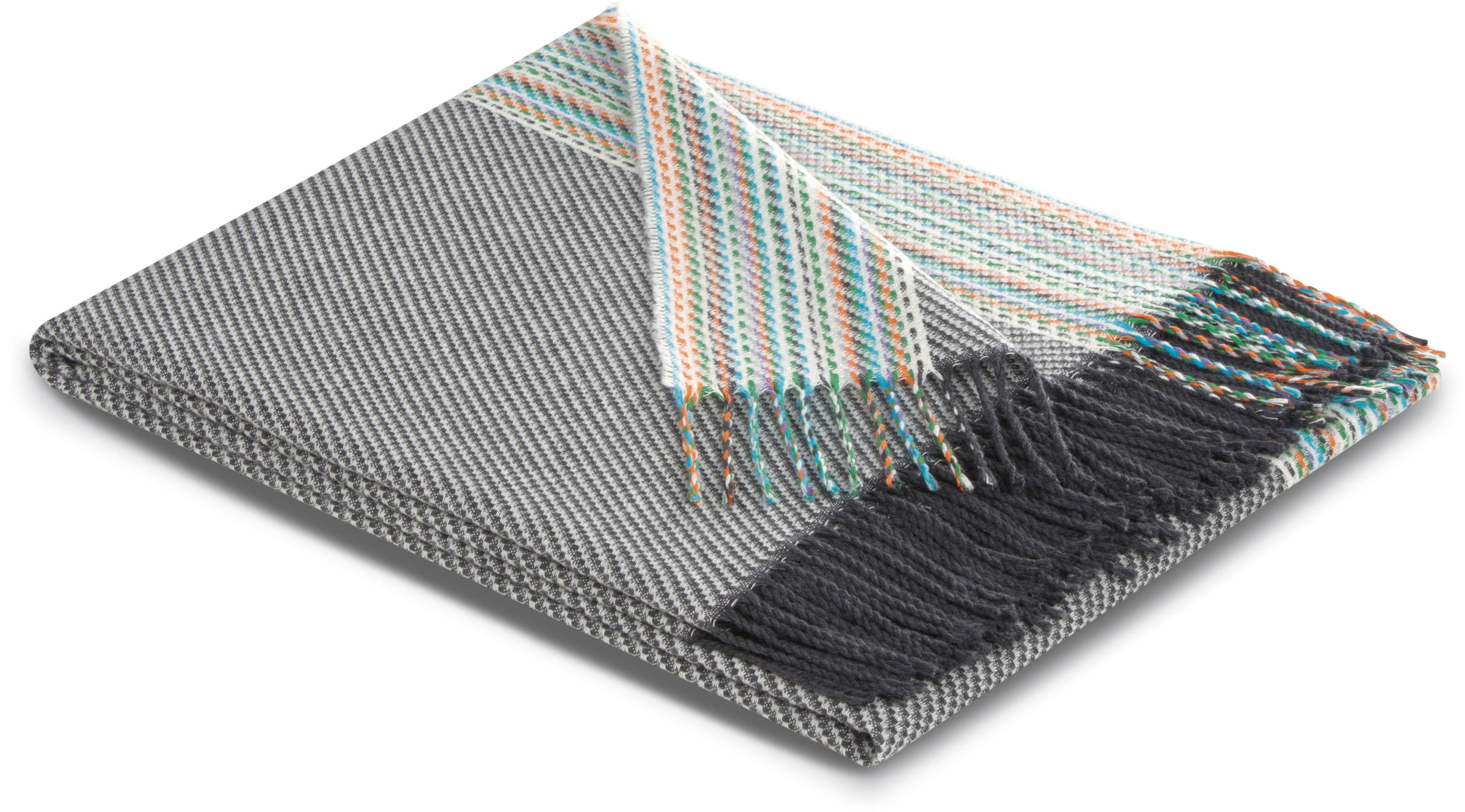 Biederlack Plaid Essence: Federleichtes Fransenplaid mit Buntem Dessin