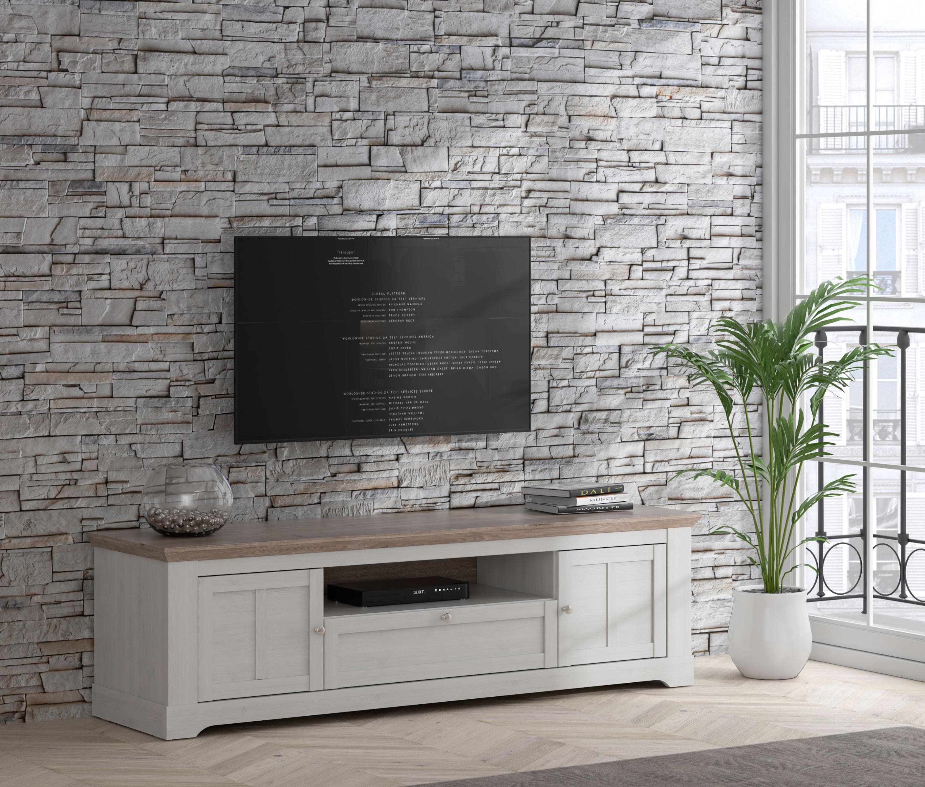 FORTE Lowboard Iloppa TV-Board Landhausstil 204 cm