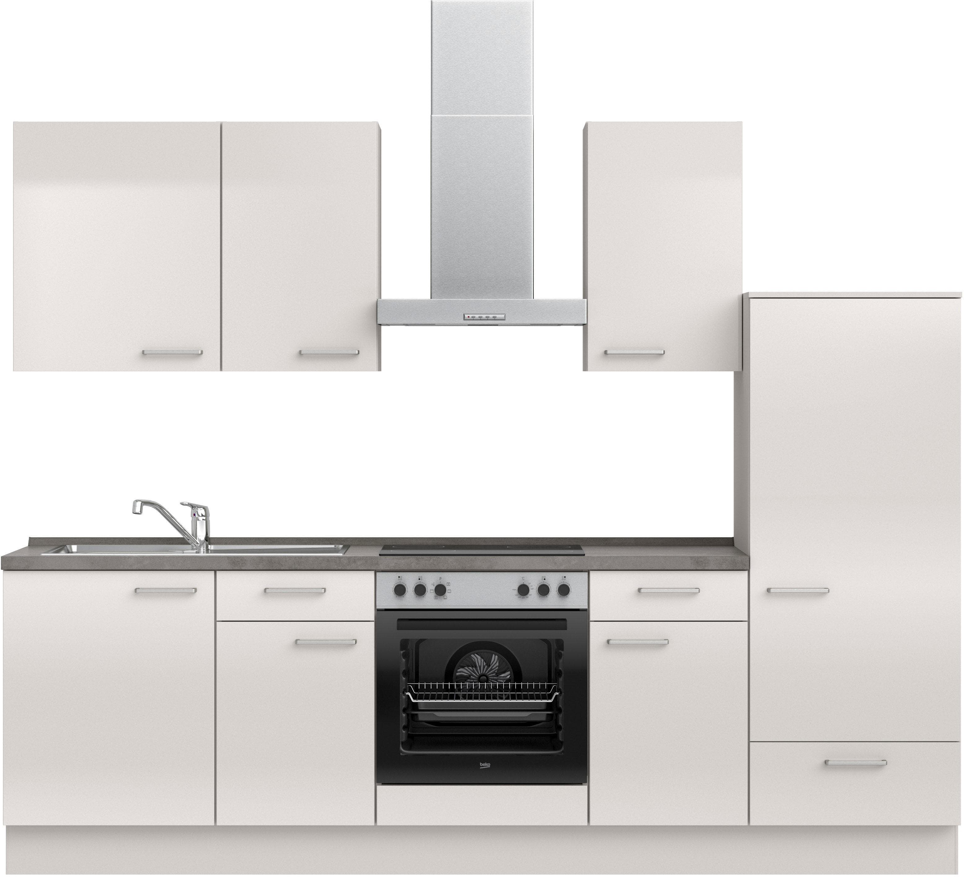 Küchenzeile NOBILIA Flash I Seidengrau Beton Nachbildung