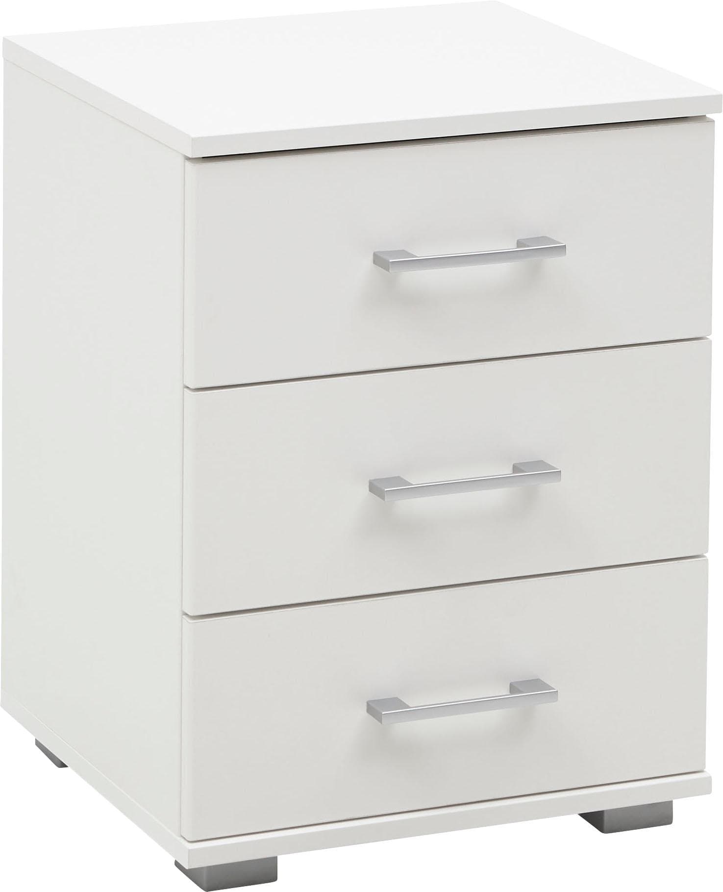 Nachtkommode PRIESS Lindau Weiß 3 Schubladen Holzwerkstoff
