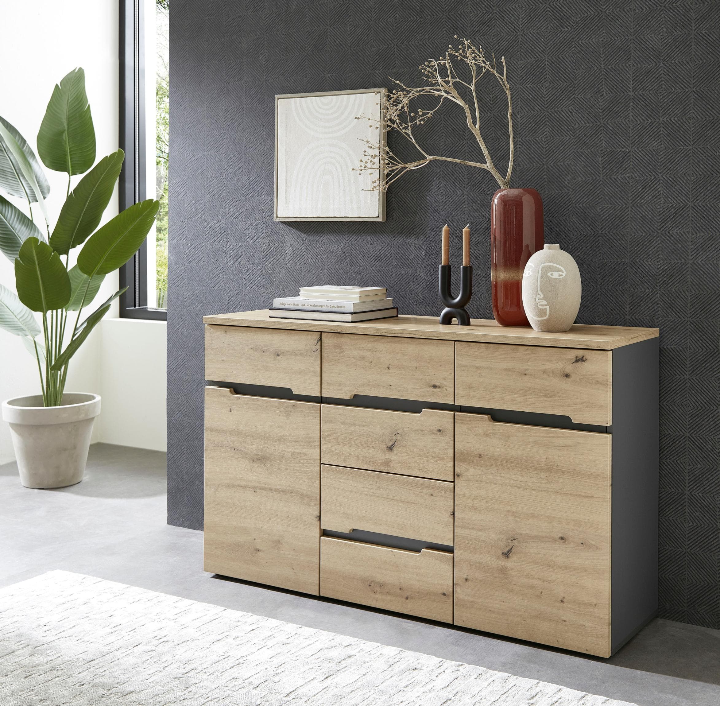 Innostyle Kommode Memphis Braun Holzoptik mit Soft-Close