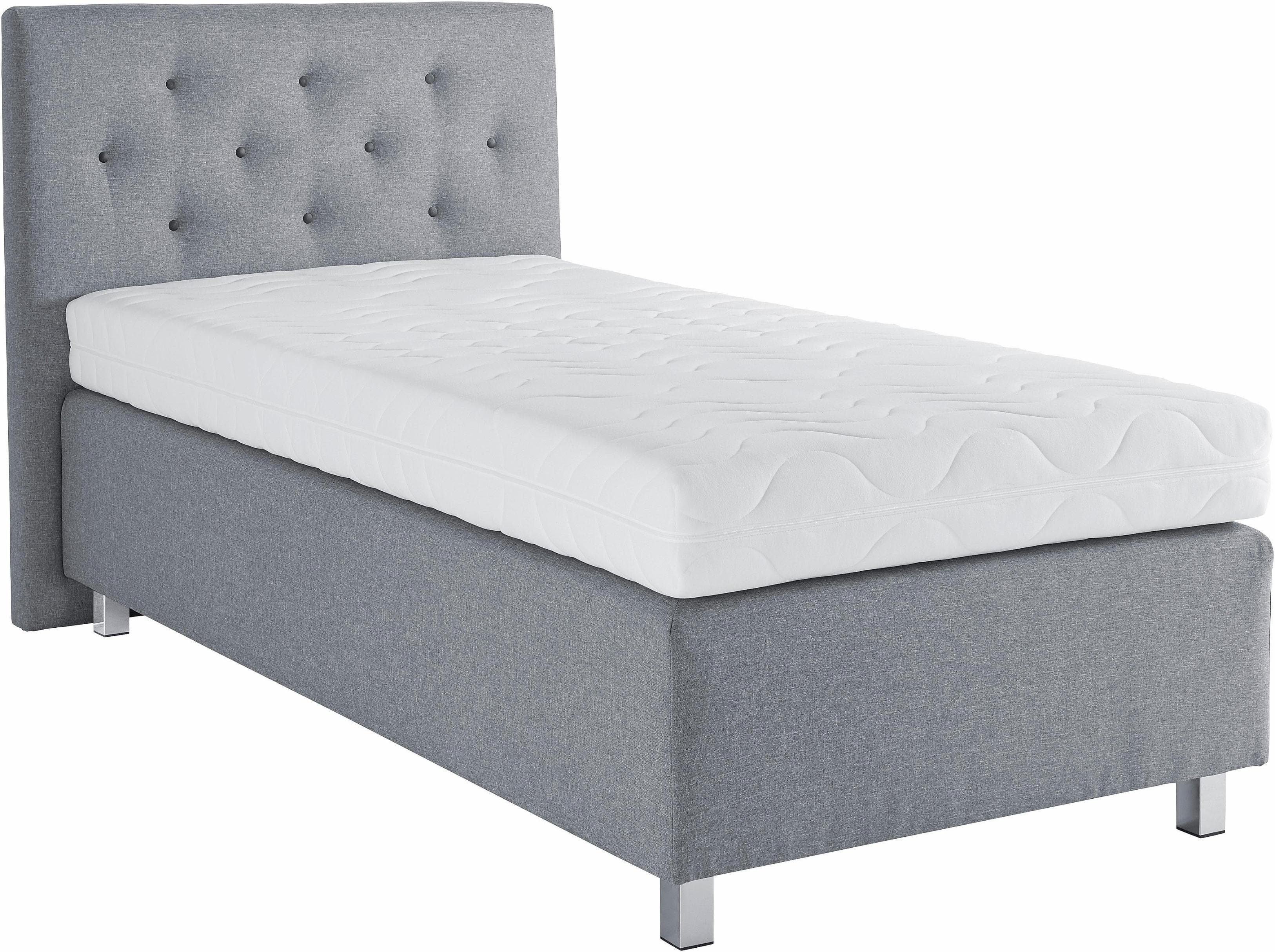 Westfalia Schlafkomfort Boxspringbett Hellgrau 5-Zonen-Matratze