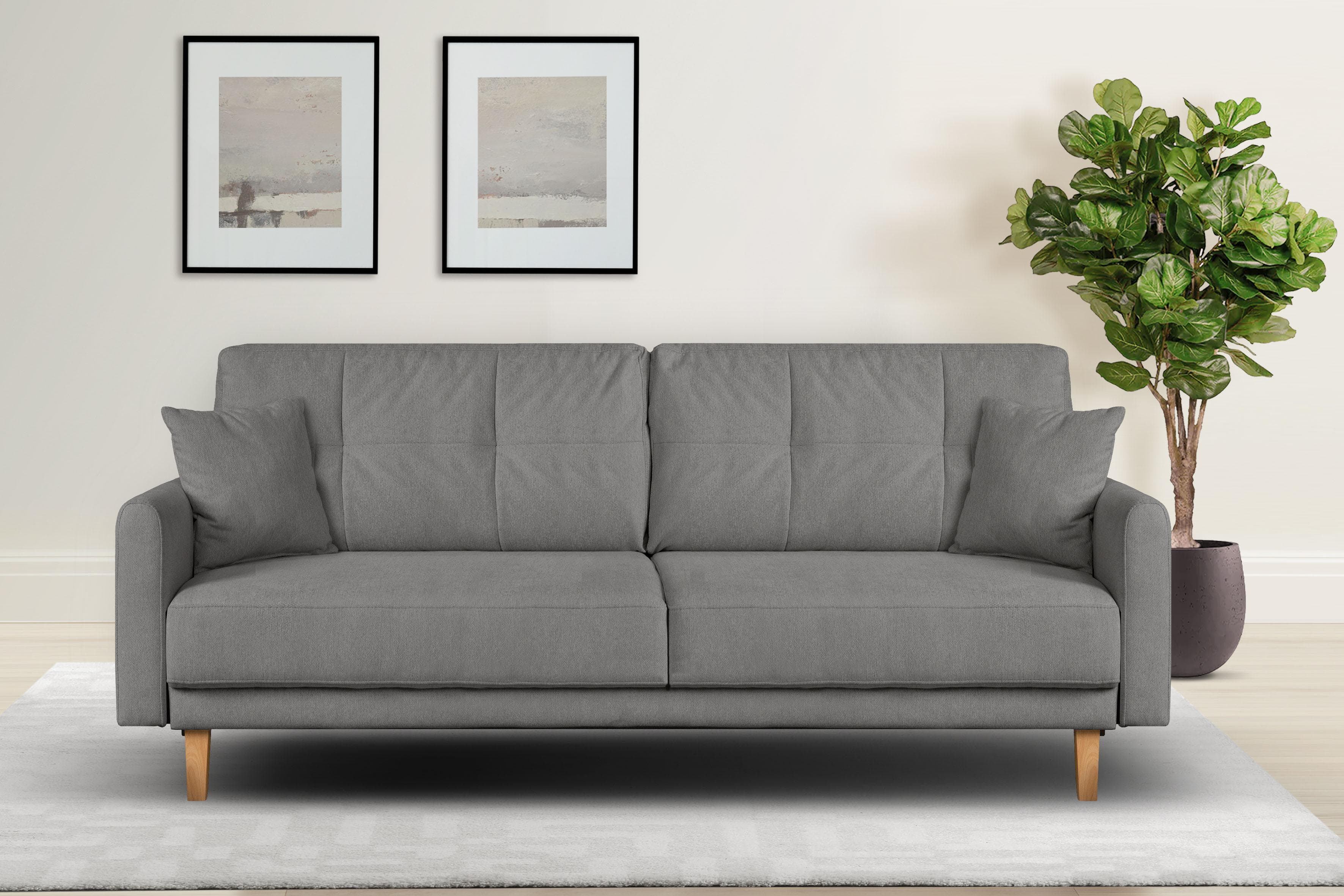 HOME AFFAIRE Sofa TRIPLO Grau 2-Sitzer mit Wellenunterfederung