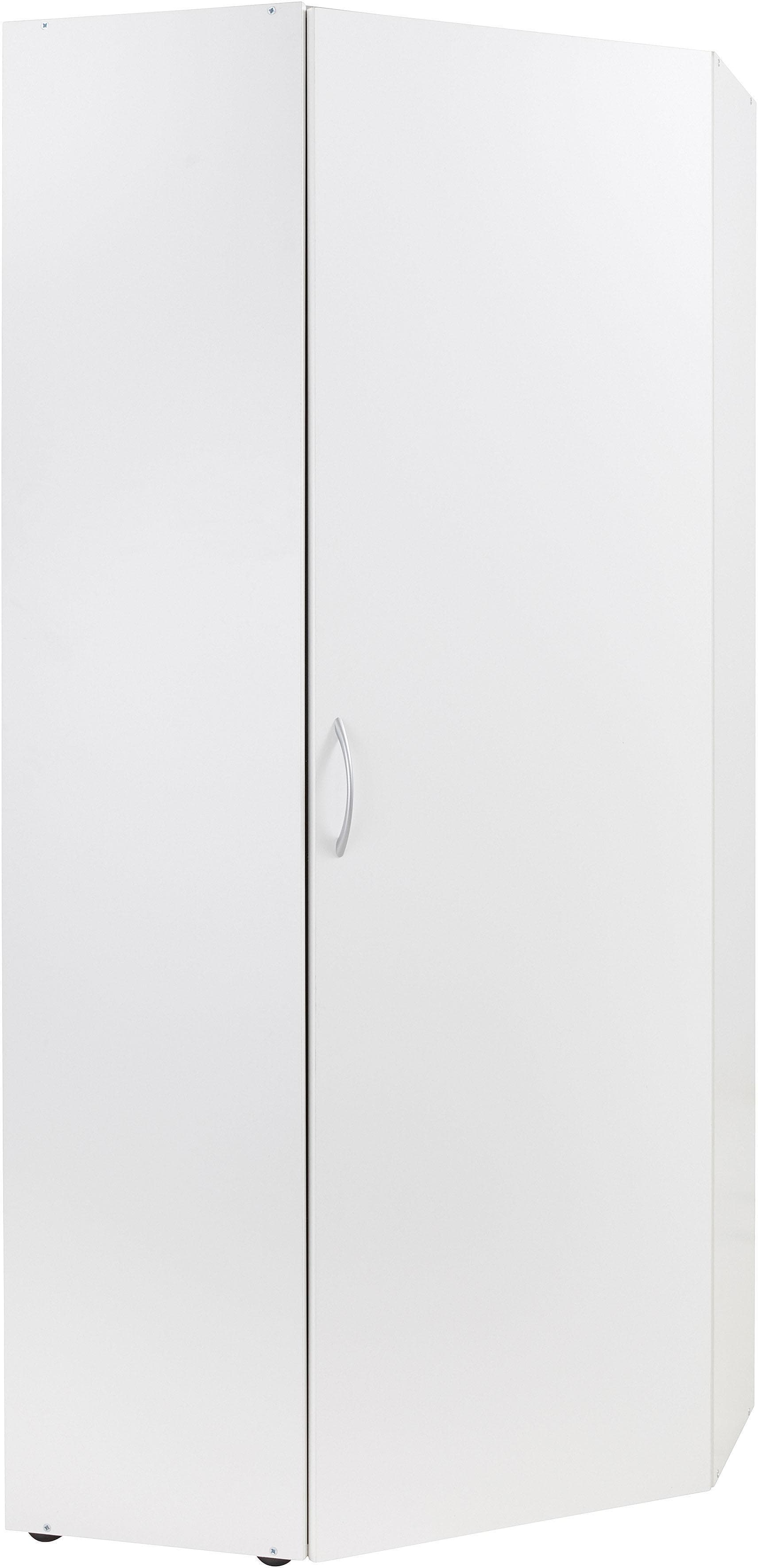 Eckschrank Weiß mit Tür & 5 Böden - Multifunktionales Raumkonzept