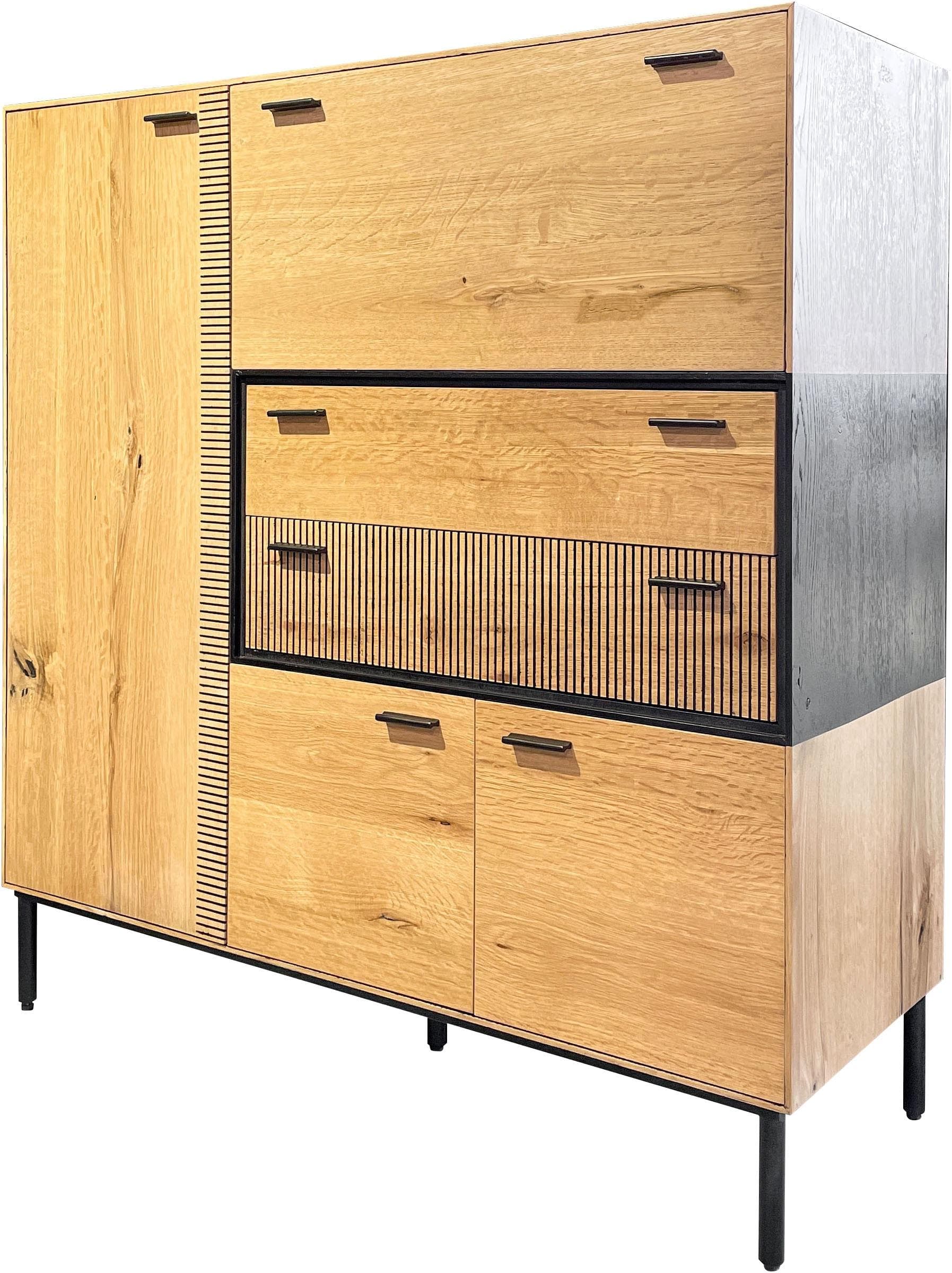 GUTMANN FACTORY Highboard braun schwarz mit Soft-Close