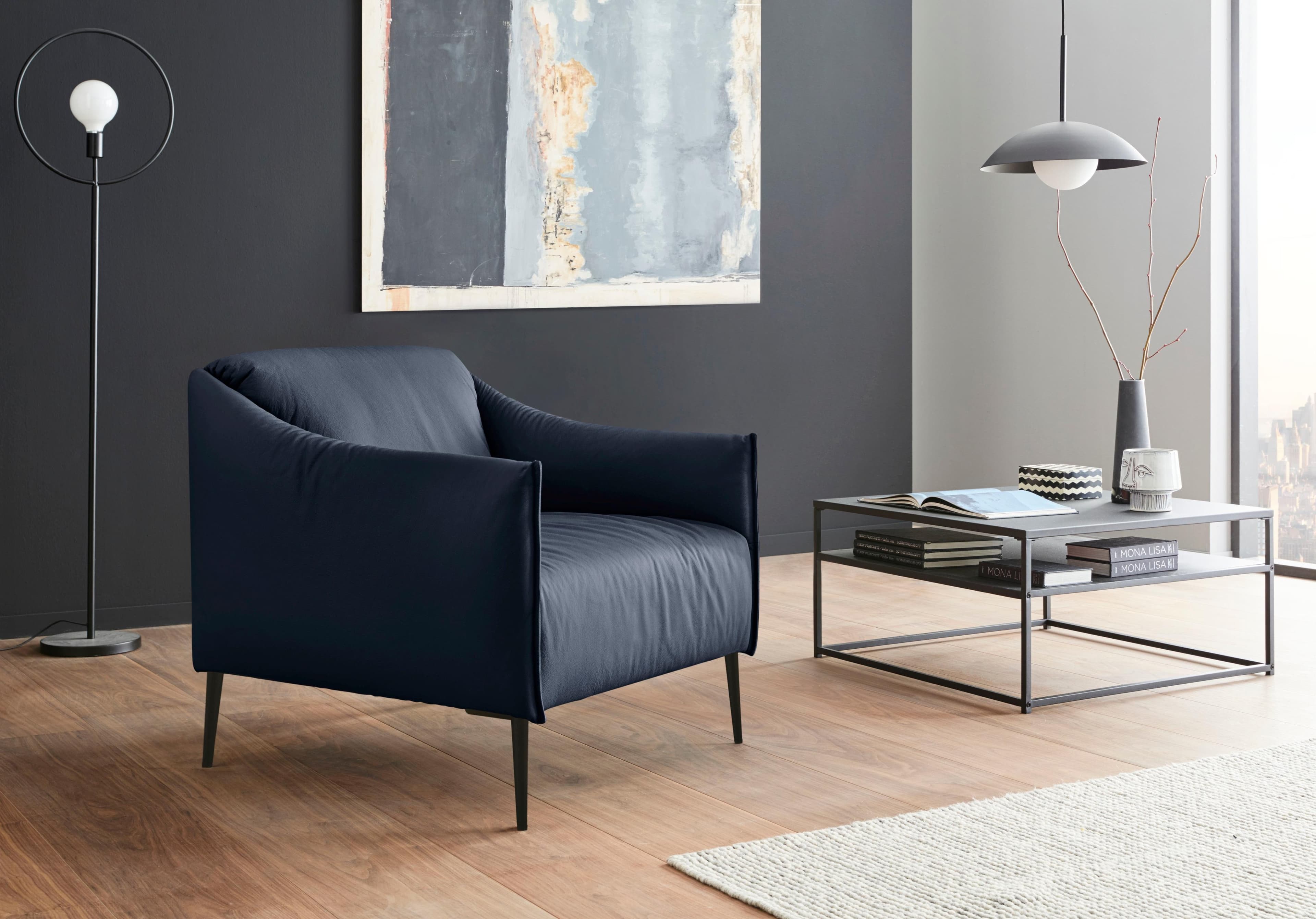 Cocktailsessel W.SCHILLIG Sally Blau Longlife Xtra-Leder